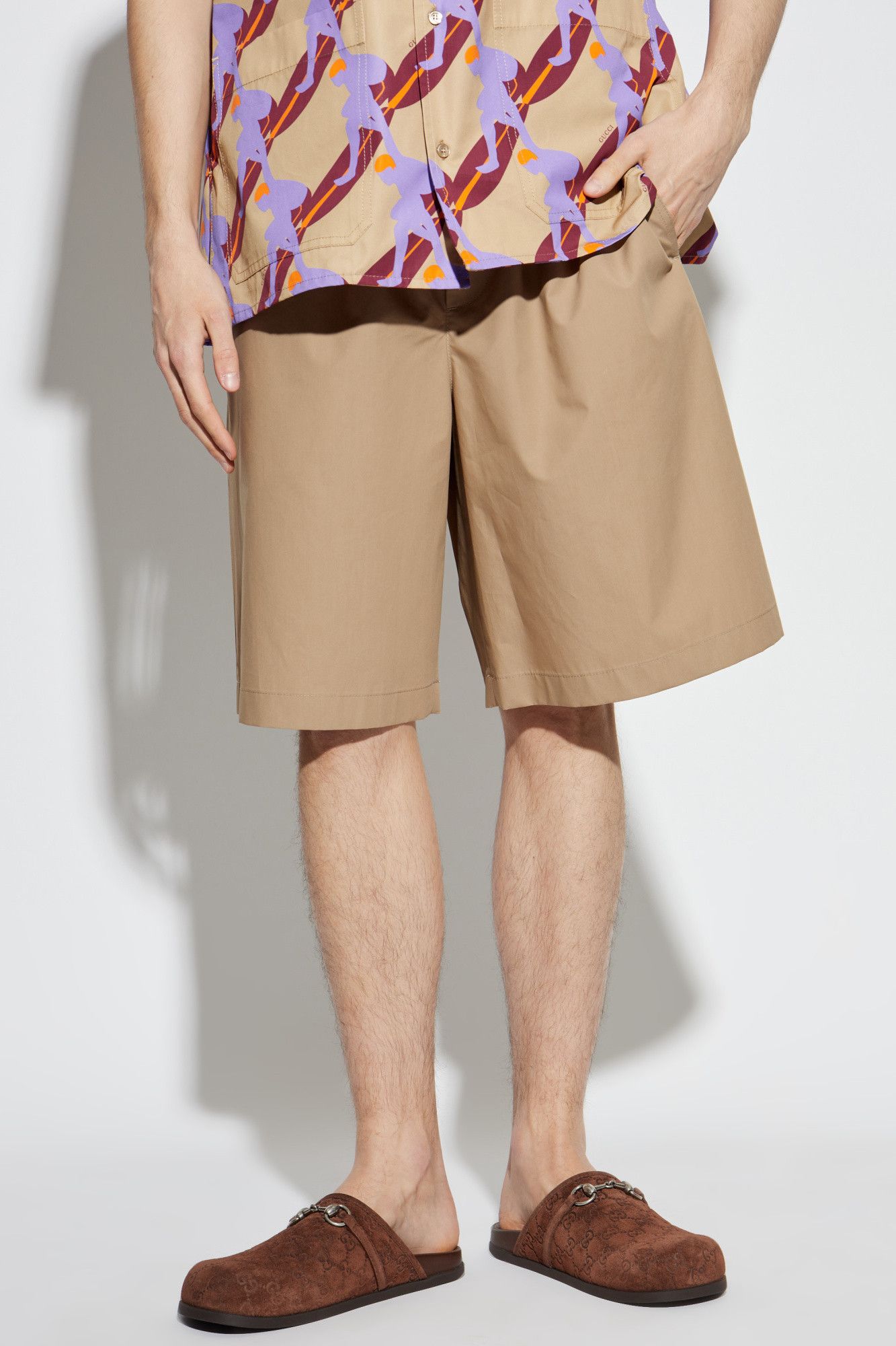 Gucci o1la5ras0426 Cotton Poplin Shorts in Beige Size US 30 / EU 46 - 2 Thumbnail