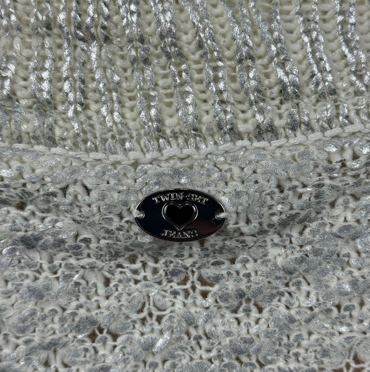 TWINSET Twinset Knit Sweater Acrylic-Wool Short Sleeve Metall Paint Size M / US 6-8 / IT 42-44 - 10 Thumbnail