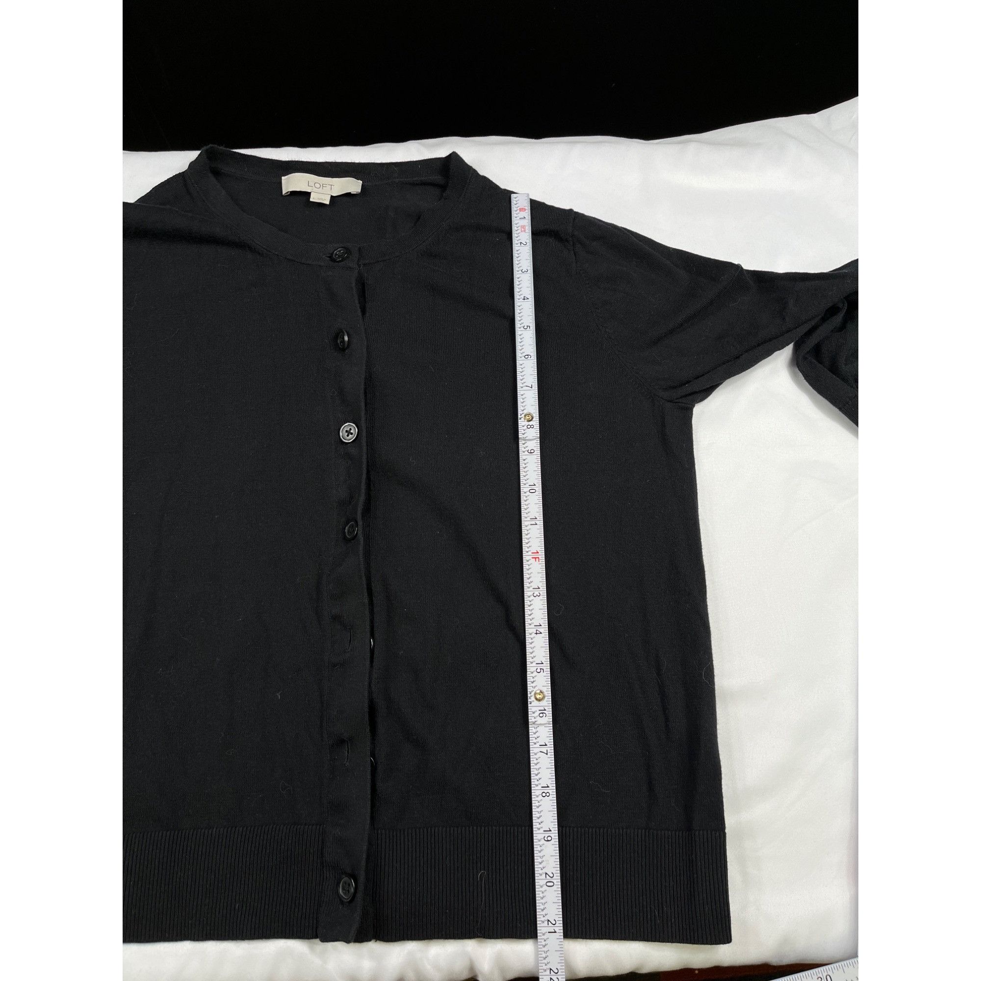 Loft Loft SKU 7698 Womens Black Long sleeve button up Cardigan Si Size L / US 10 / IT 46 - 5 Thumbnail