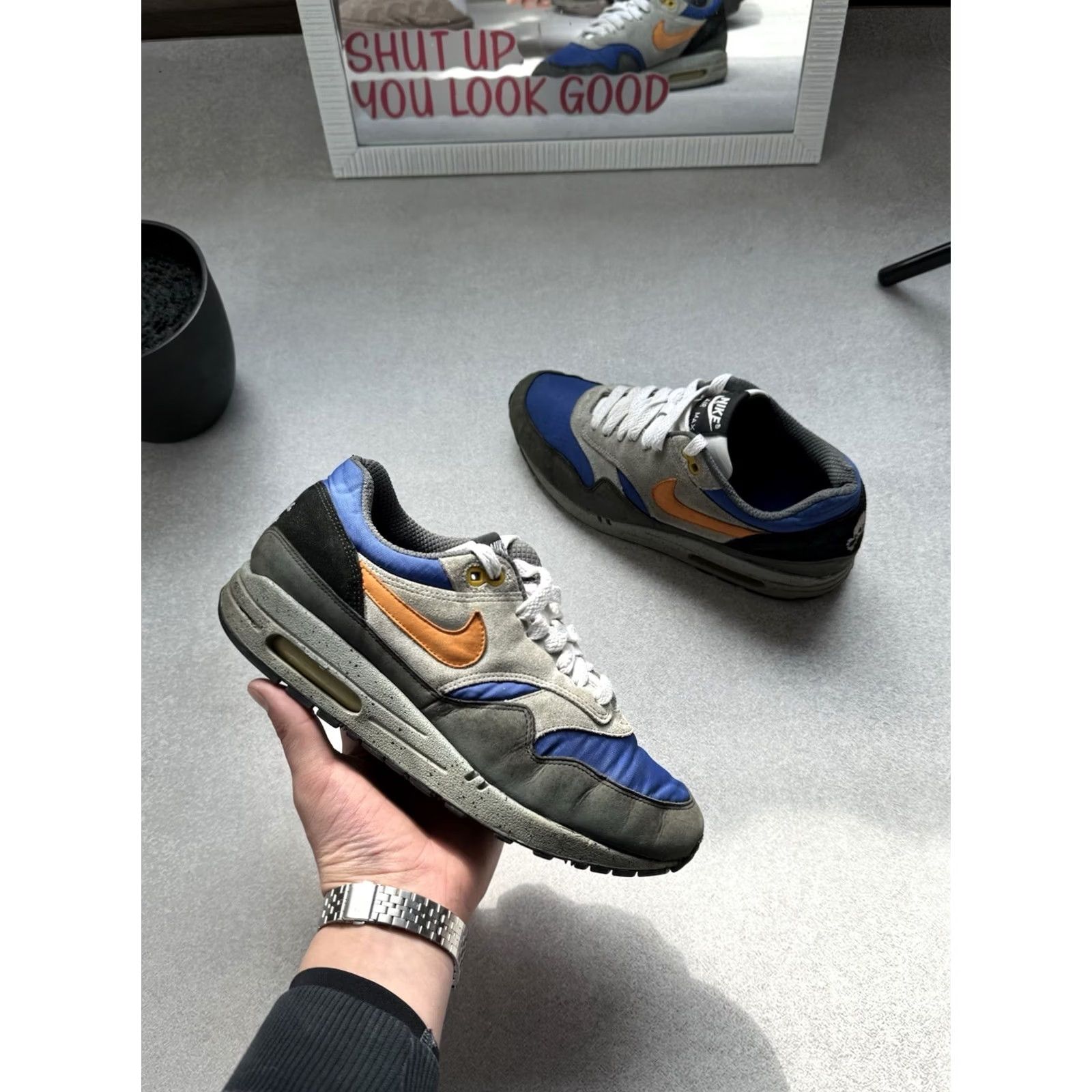 Nike Nike Air Max 1 Skulls Pack Old Royal Black Anthracite 307133-481 RARE Size US 8 Mens Sneakers Air Max 1 Skulls Vintage 2007 Size US 8 / EU 41 - 2 Thumbnail