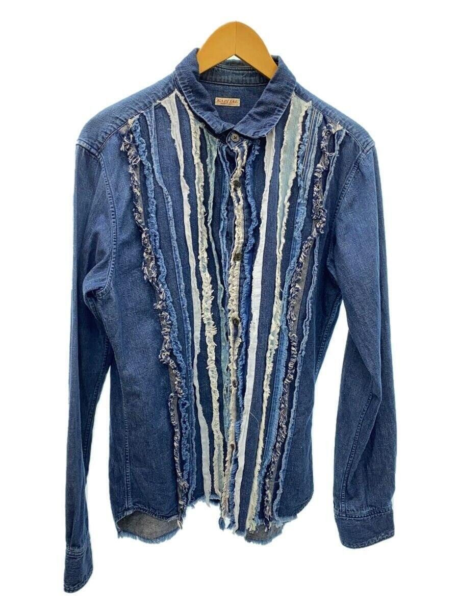 image of Kapital Strip Denim Buttonup in Blue, Men's (Size XL)