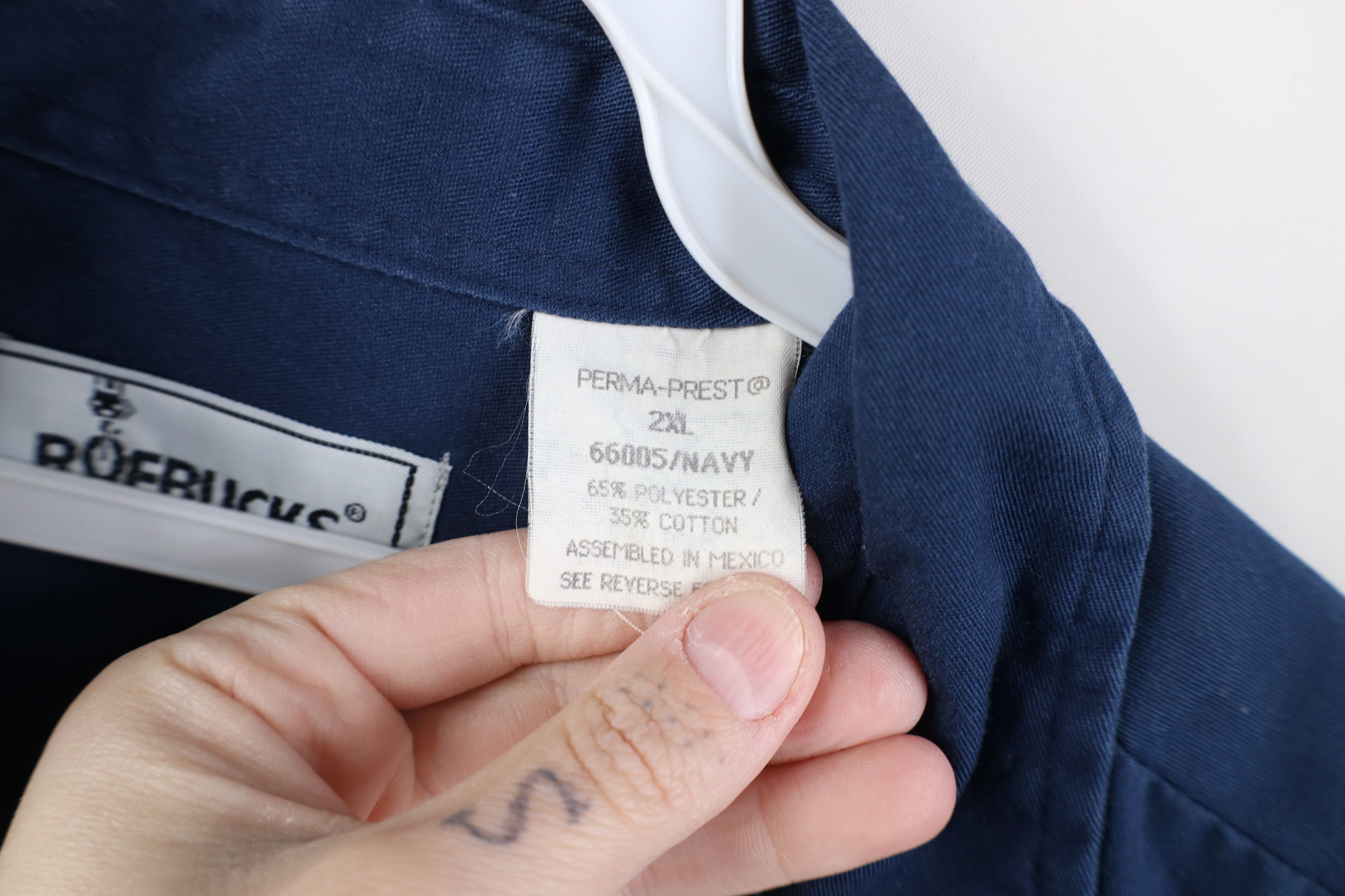 Vintage Vintage 90s Streetwear Workwear Mechanic Button Shirt Blue Size US XXL / EU 58 / 5 - 9 Thumbnail