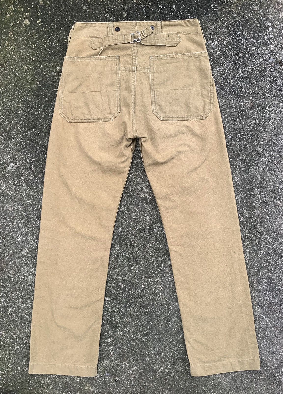 Chimala 🔥Distressed Chimala Fatigue Baker Buckle Back CANVAS Pants Size US 28 / EU 44 - 5 Thumbnail