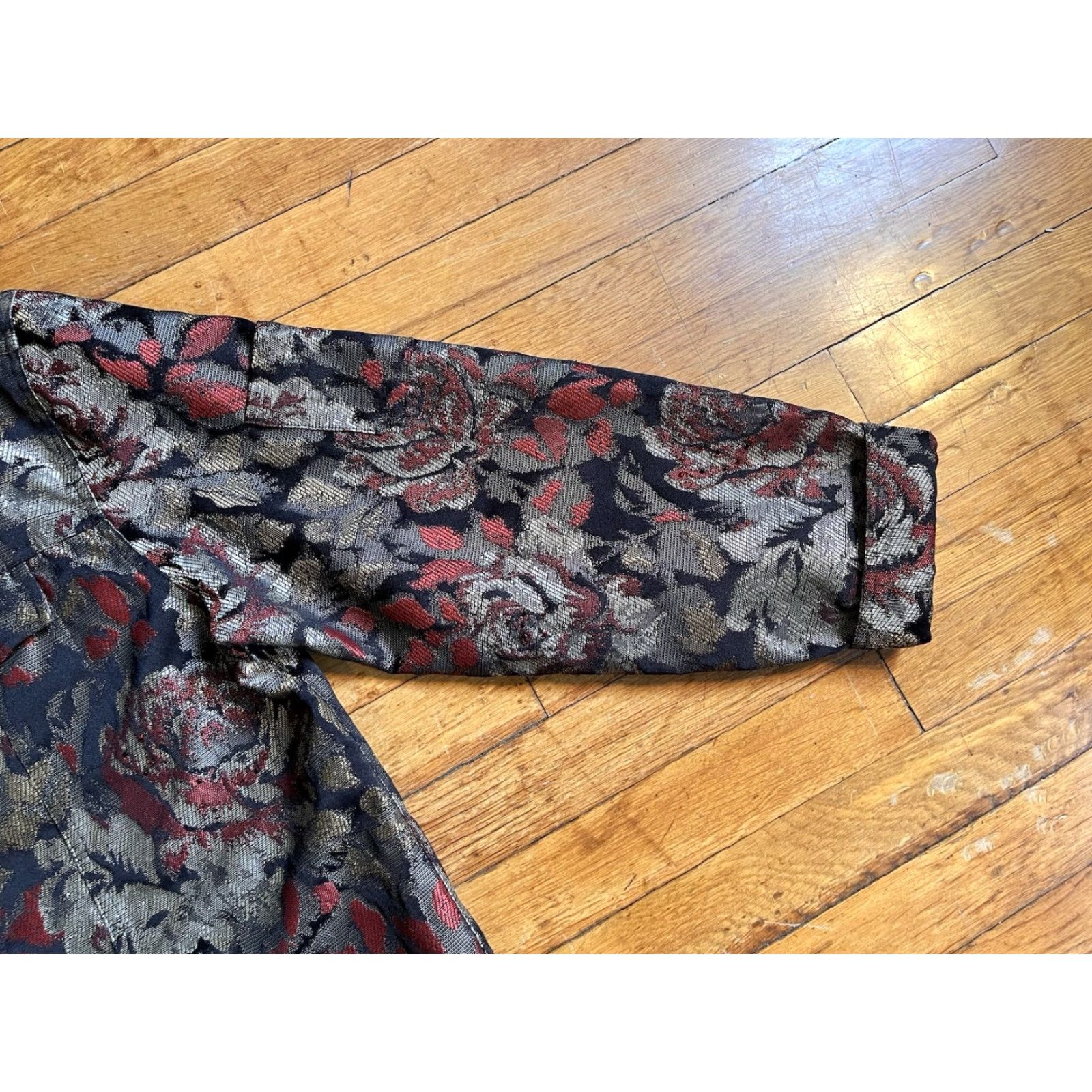 Vintage VINTAGE Chico’s Floral Denim Jacket Women’s 3 Jacquard All Over Print Tapestry Jacket Size XS / US 0-2 / IT 36-38 - 3 Thumbnail