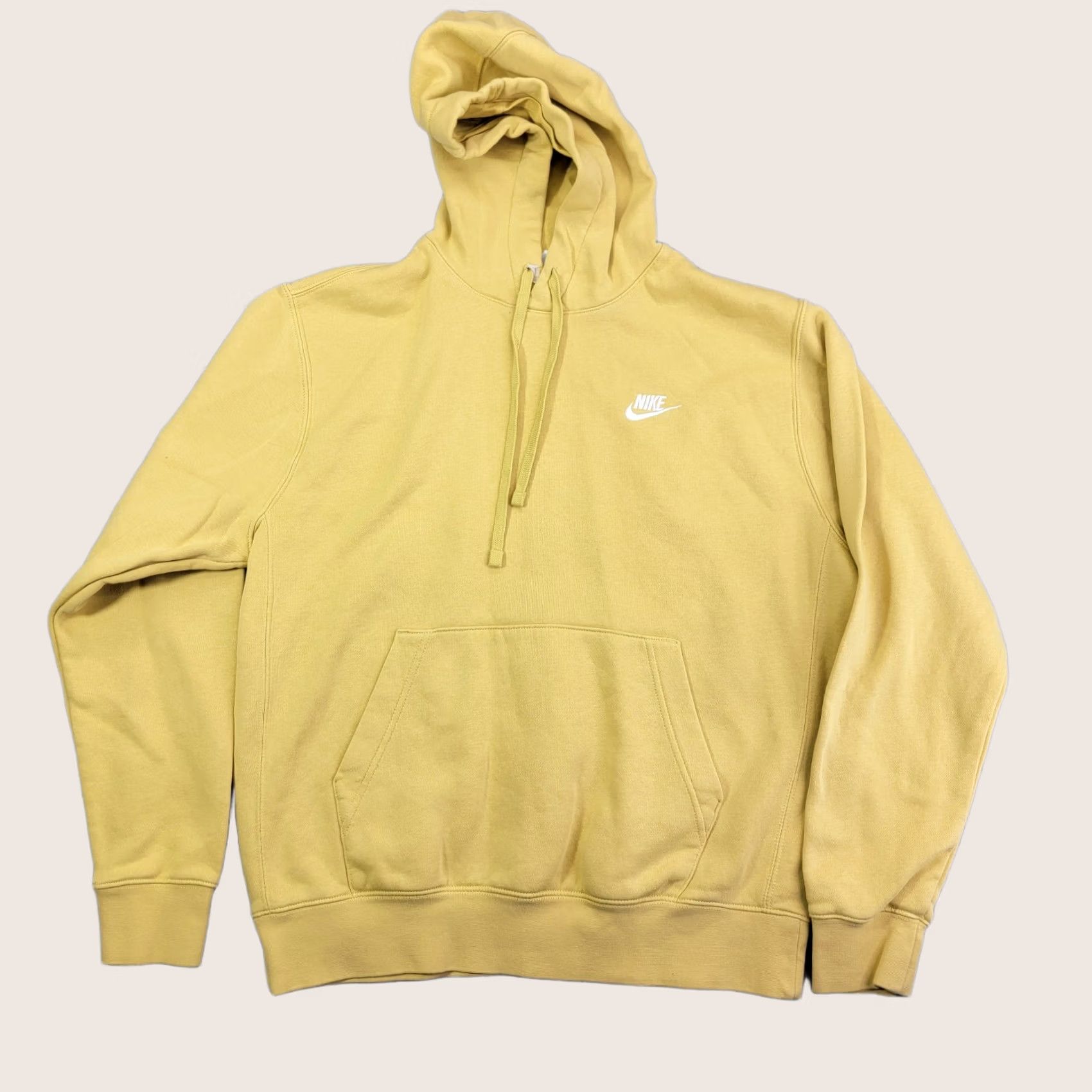 Nike VINTAGE Nike Swoosh Yellow Gold Pullover Hoodie Sweatshirt Men's M faded Hoodie Size US M / EU 48-50 / 2 - 1 Thumbnail