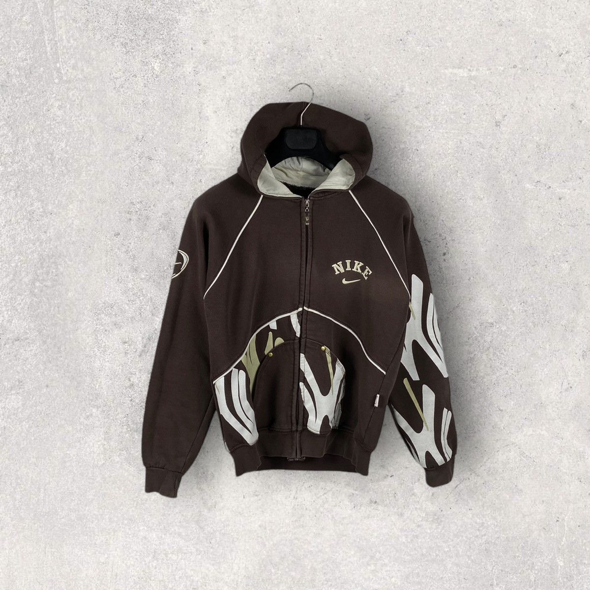 Nike × Vintage vintage Nike Hoodie bootleg Tribal Y2K Faded style diesel Size US M / EU 48-50 / 2 - 1 Thumbnail