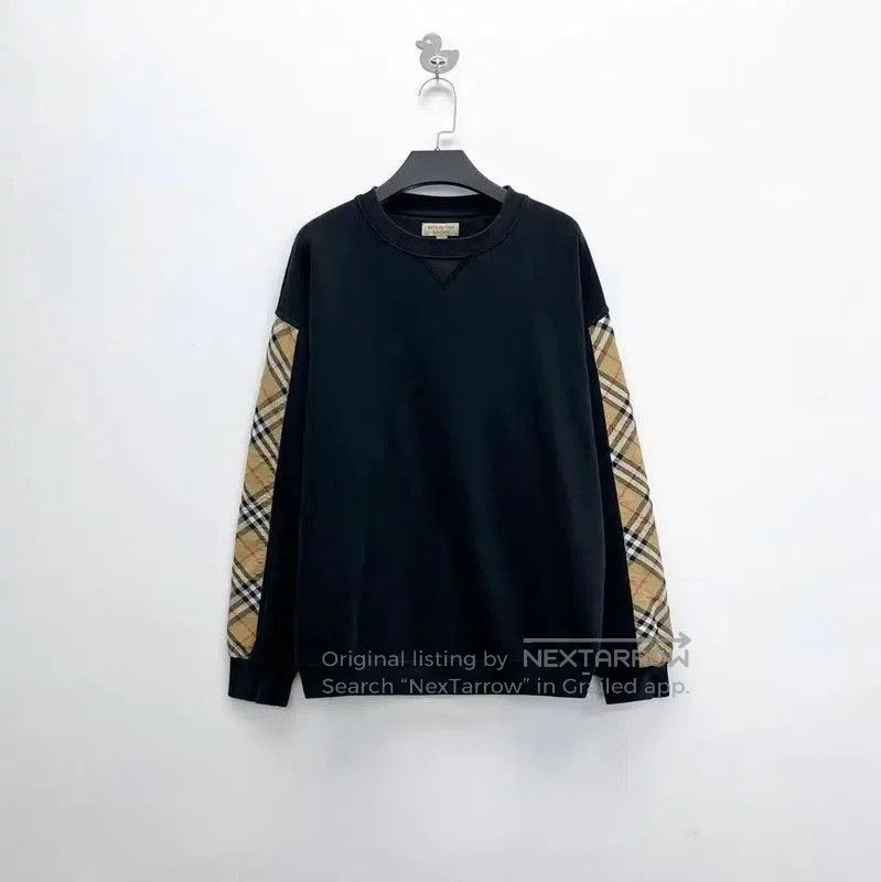Burberry Burberry Black Cotton Check Sweatshirt for Men. Size US M / EU 48-50 / 2 - 1 Thumbnail