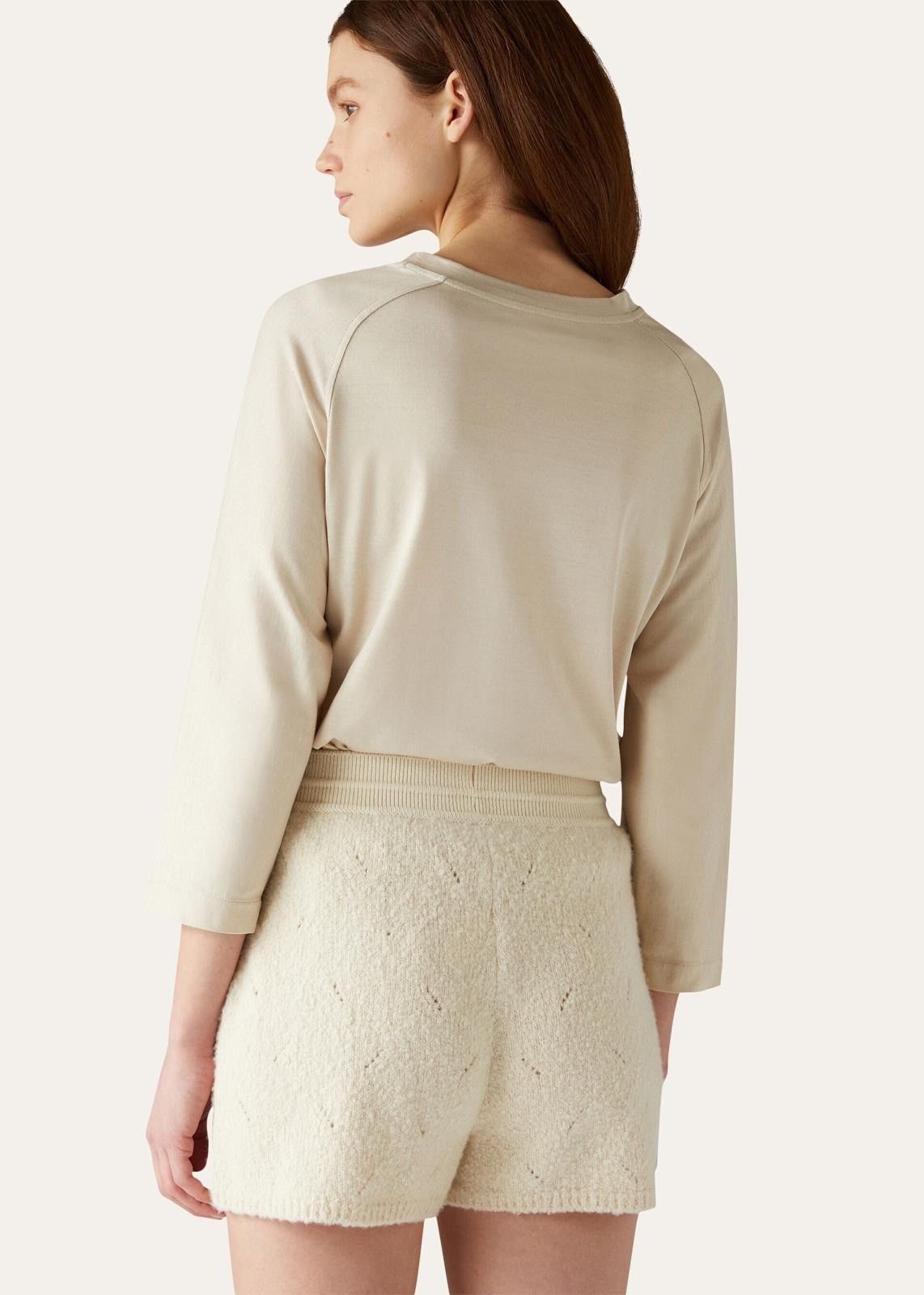 Loro Piana o1srvl11e1024 Cocooning Long Sleeve T-Shirt in Off White Size XL / US 12-14 / IT 48-50 - 4 Thumbnail