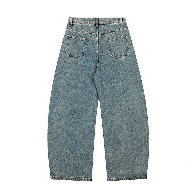 Jean American retro letter print curved splatter paint jeans Size US 32 / EU 48 - 2 Thumbnail