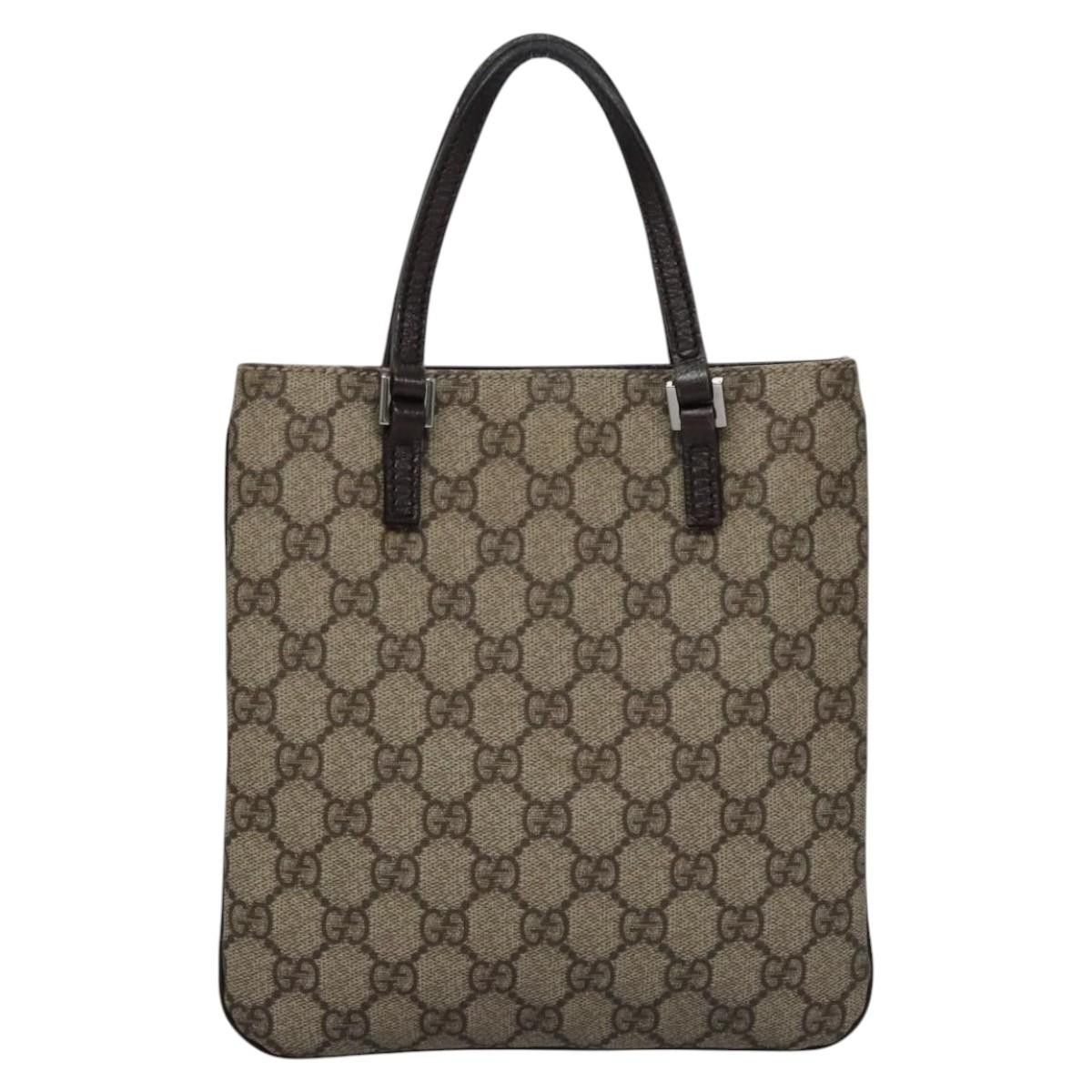 Gucci GUCCI GG Supreme Hand Bag Pvc Leather Beige Silver Size ONE SIZE - 3 Thumbnail