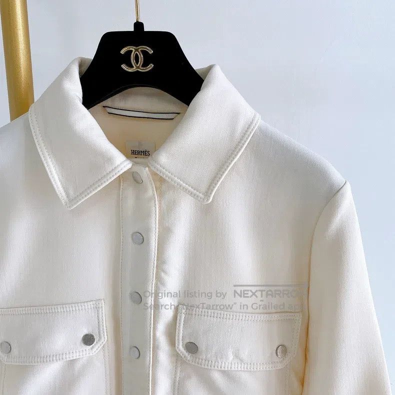 Hermes Hermes White coat Size XXS / US 00 / IT 34 - 5 Thumbnail