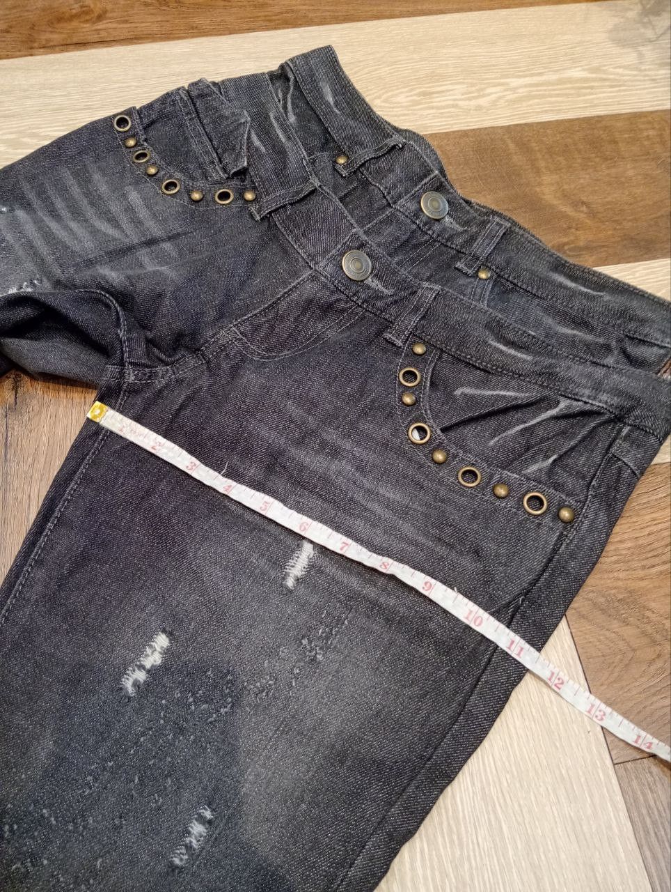If Six Was Nine JAPANESE DOUBLE WAIST STUDDED POCKET DENIM PANTS Size US 32 / EU 48 - 16 Thumbnail