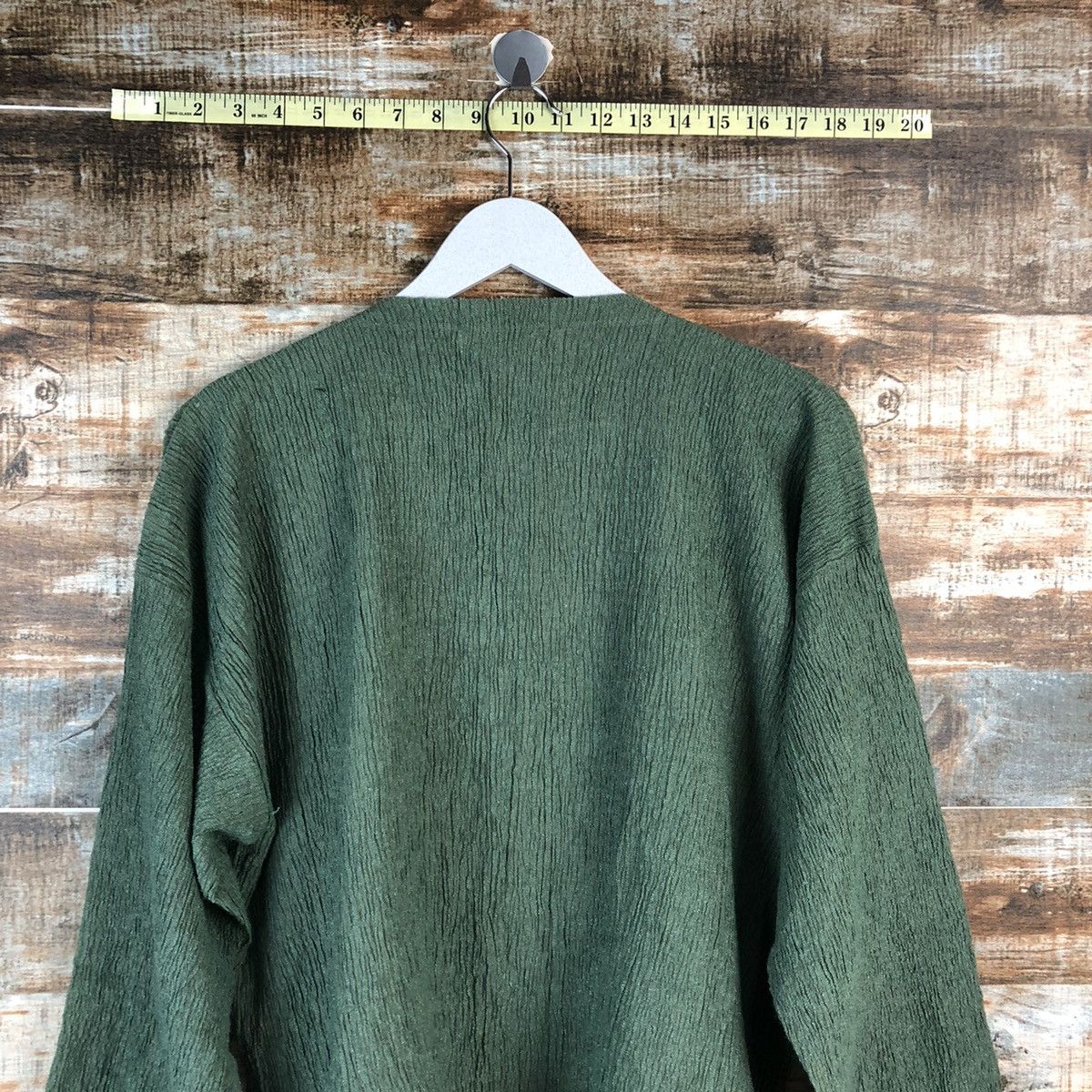 Japanese Brand Keiko Kishi by Nosh Green Cardigan Knitwear #A2473 Size US L / EU 52-54 / 3 - 13 Thumbnail