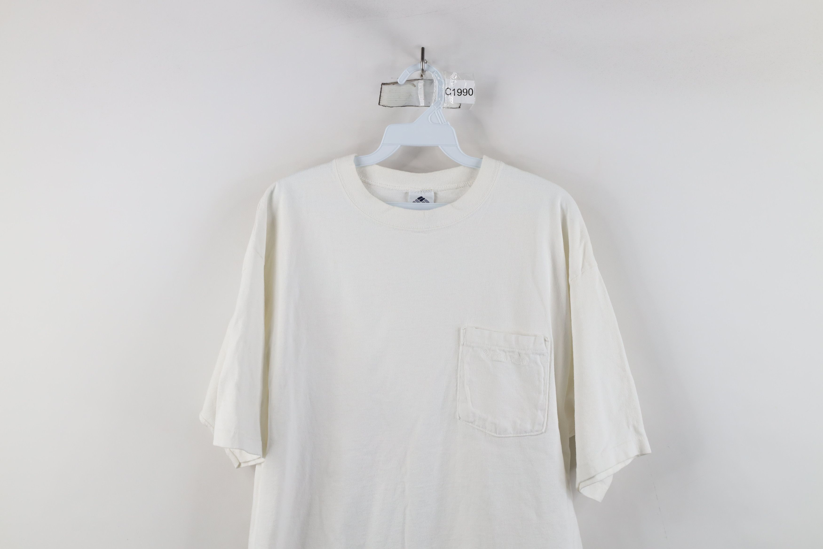 Columbia × Vintage Vintage 90s Columbia Heavyweight Cotton T-Shirt White USA Size US L / EU 52-54 / 3 - 2 Thumbnail