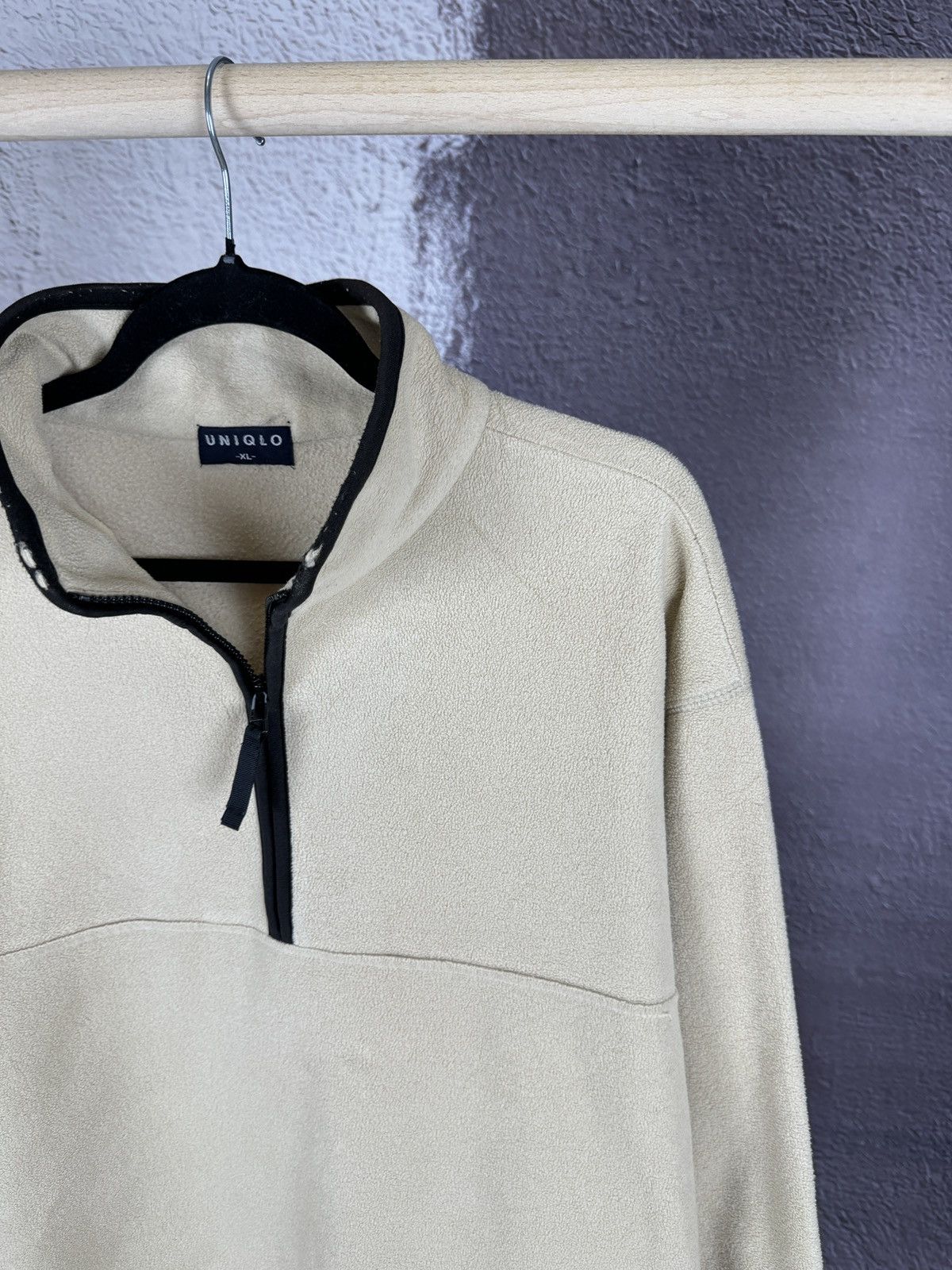 Japanese Brand Uniqlo vintage beige half zip pullover fleece sweater Size US XL / EU 56 / 4 - 4 Thumbnail