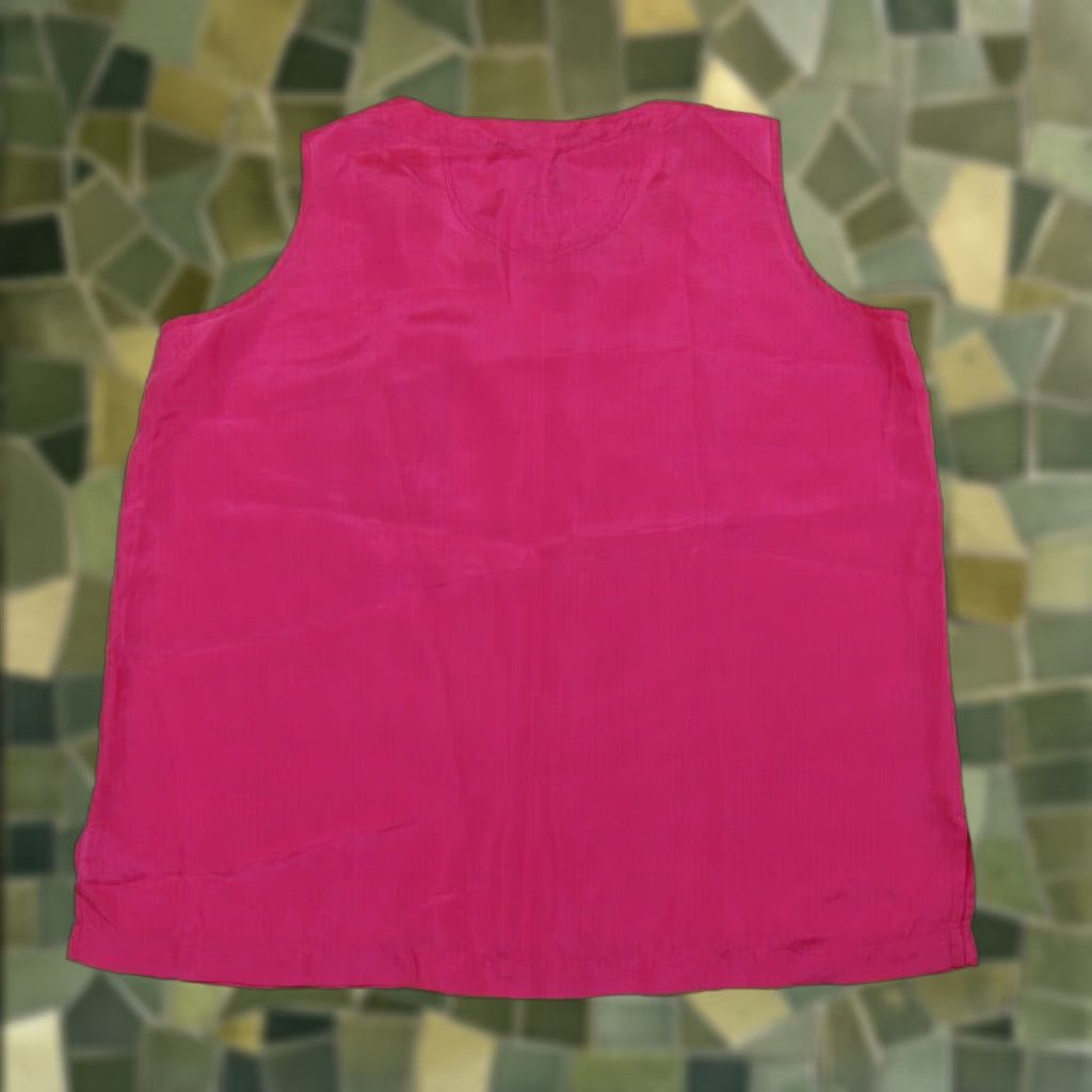 Vintage Carol Little 100% Silk Pink Sleeveless Tank Shirt Blouse Top Women 12L Size XL / US 12-14 / IT 48-50 - 1 Thumbnail
