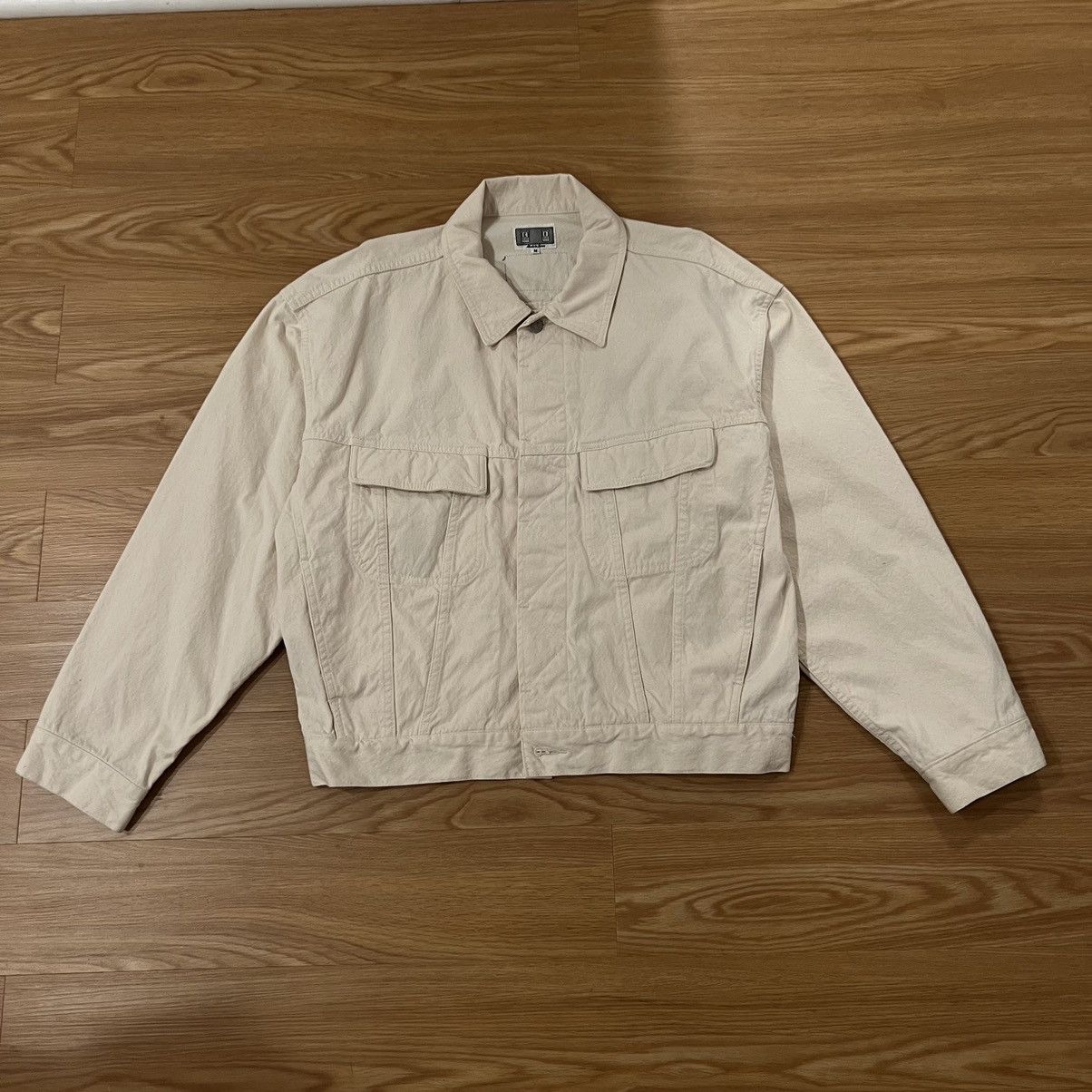 image of Cav Empt Casual Canvas Beige Jacket Size M in Cream, Men's