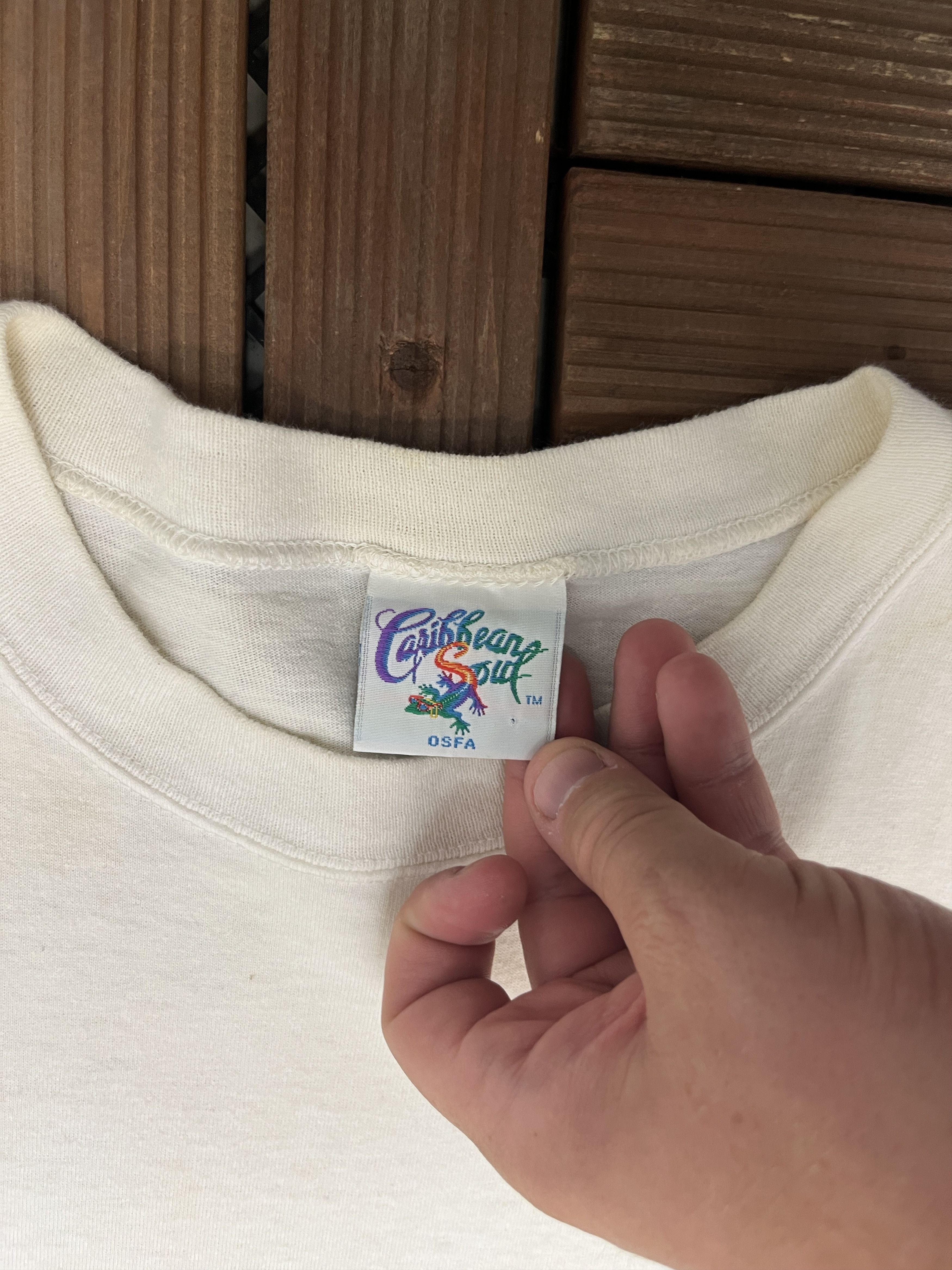 Vintage Caribbean Soul Day To Night Vintage AOP White T-Shirt Tee Size US XXL / EU 58 / 5 - 7 Thumbnail