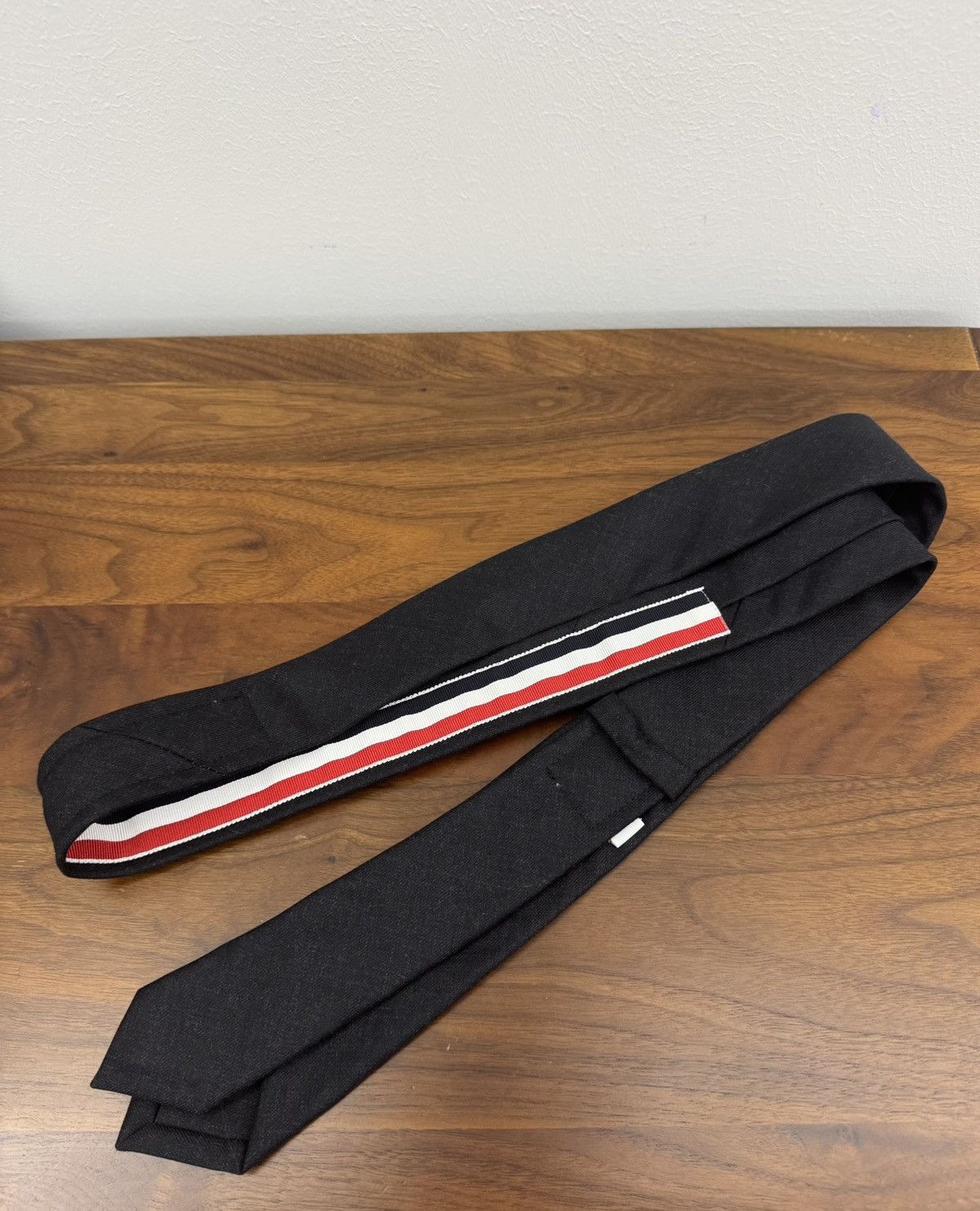 Thom Browne Thom Browne Dark Grey Classic Wool Tie Size ONE SIZE - 2 Thumbnail