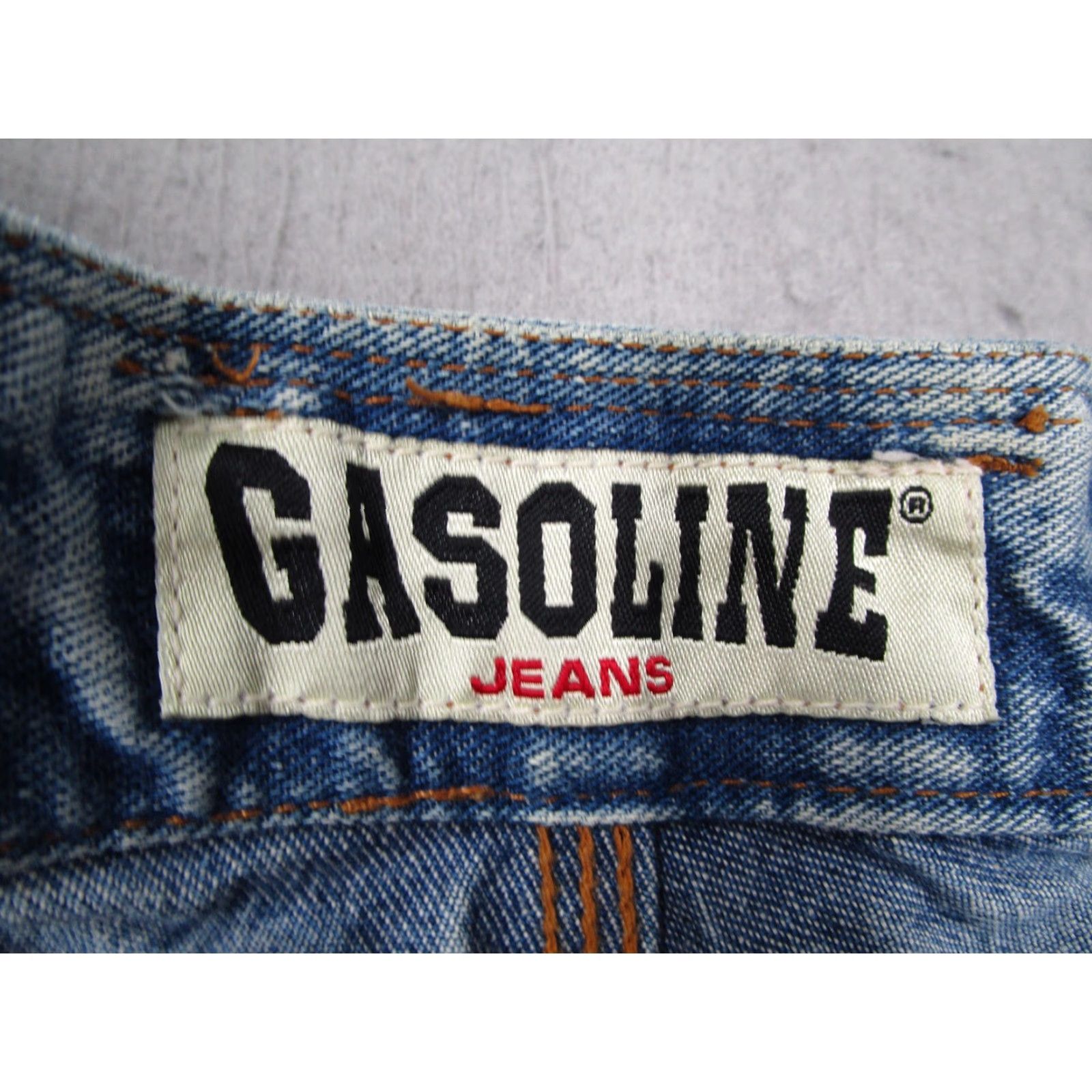 Denime VINTAGE Gasoline Jeans Mens Jeans 40 Light Wash Carpenter Hammer Loop Denim Pants 90s Mens 40 Light Blue Retro Denim Pants Size US 40 / EU 56 - 3 Thumbnail