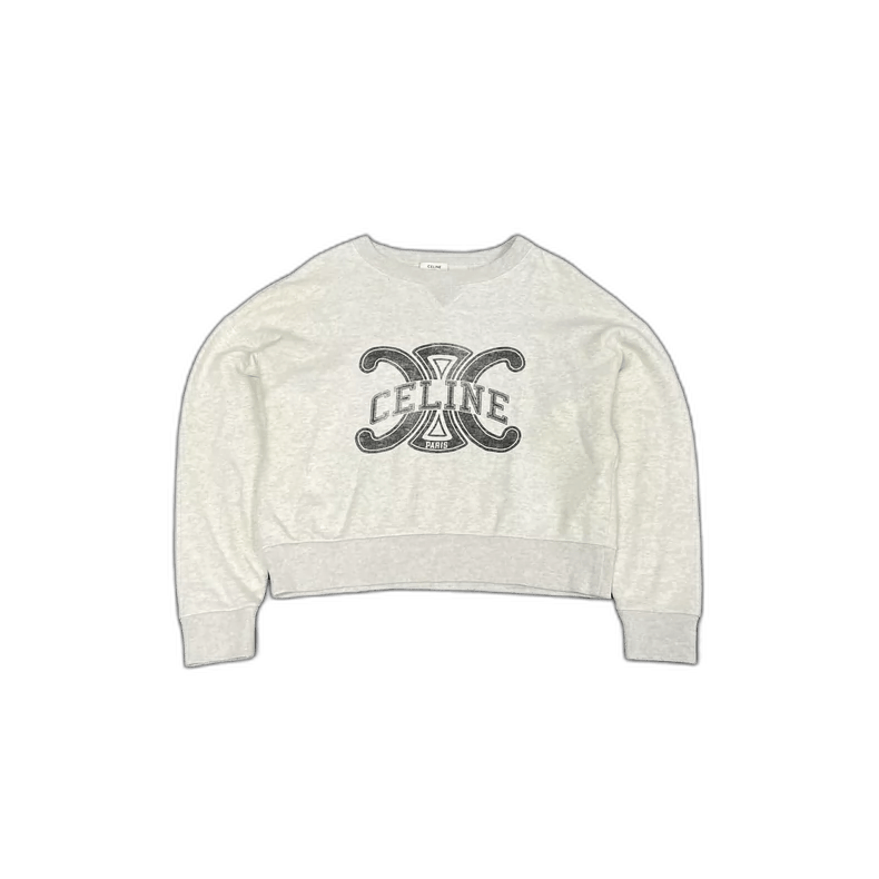 Celine Celine Logo Pullover Sweatshirt in Gray Size S / US 4 / IT 40 - 1 Thumbnail