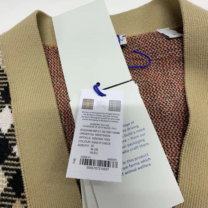 Burberry Burberry Burberry Plaid V-Neck Knit Cardigan for Men-2507 Size US M / EU 48-50 / 2 - 5 Thumbnail