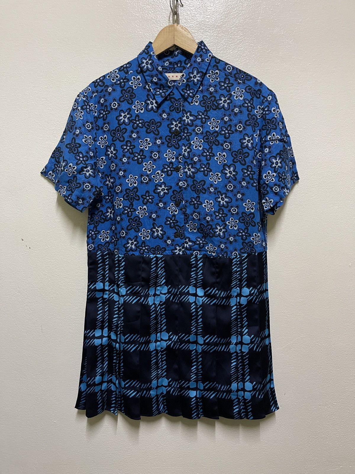 Marni × Uniqlo Uniqlo Marni Open Collar Short Sleeve Pleated Dress Size S / US 4 / IT 40 - 1 Thumbnail