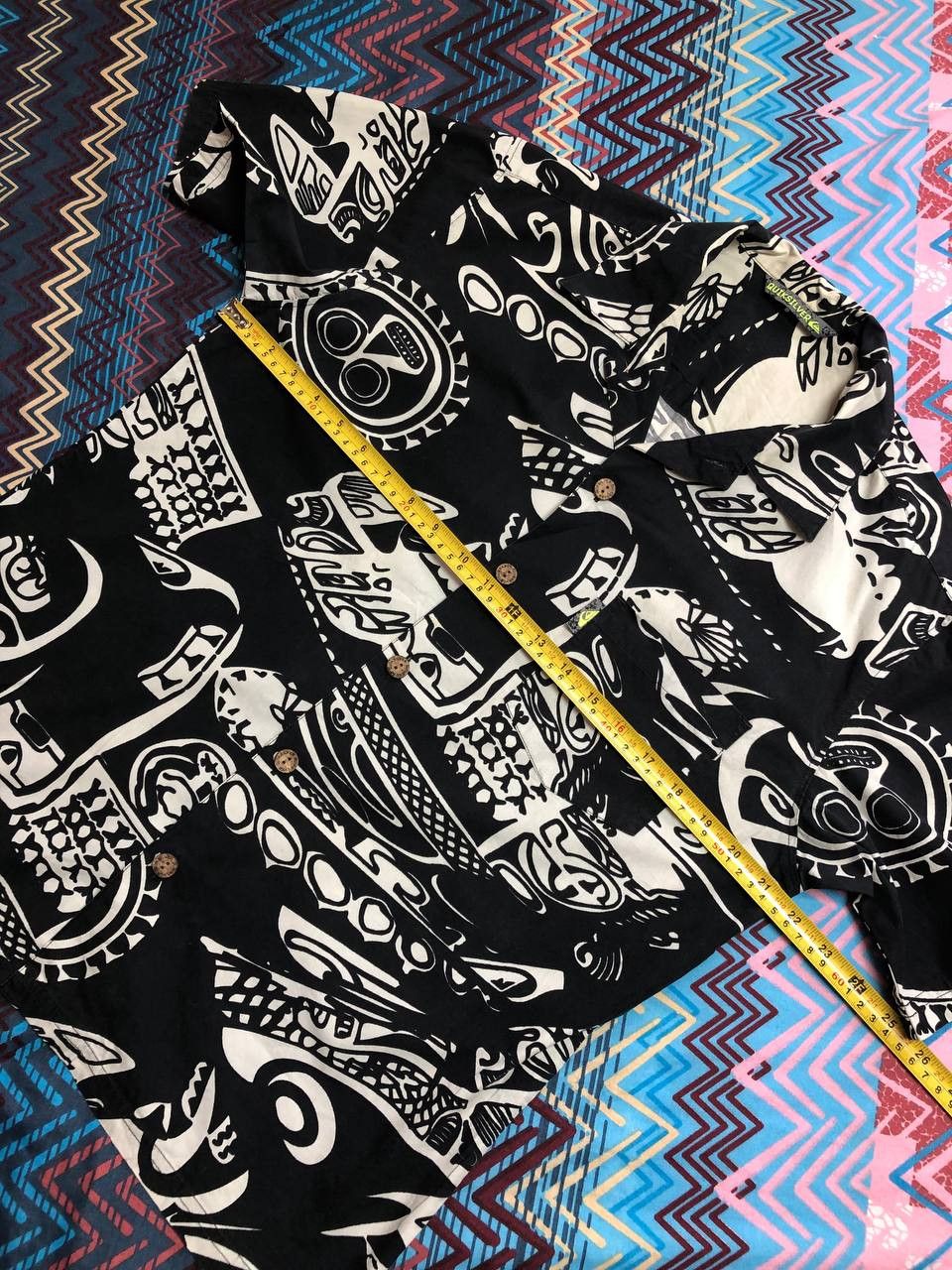 Quiksilver × Vintage Vintage Quicksilver Logo All Over Print Short Sleeve Shirt Size US S / EU 44-46 / 1 - 6 Thumbnail