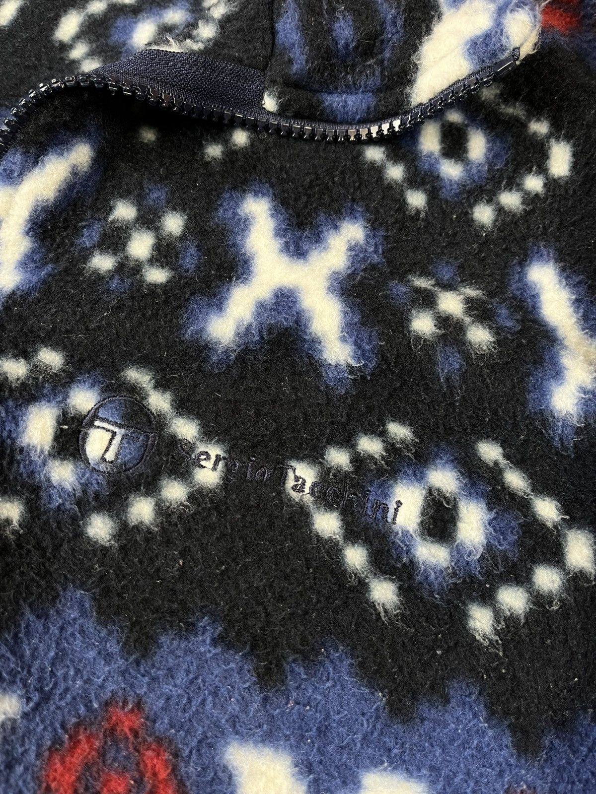 Sergio Tacchini × Vintage Sergio Tacchini Multicolour Fleece Sweater Size US L / EU 52-54 / 3 - 5 Thumbnail