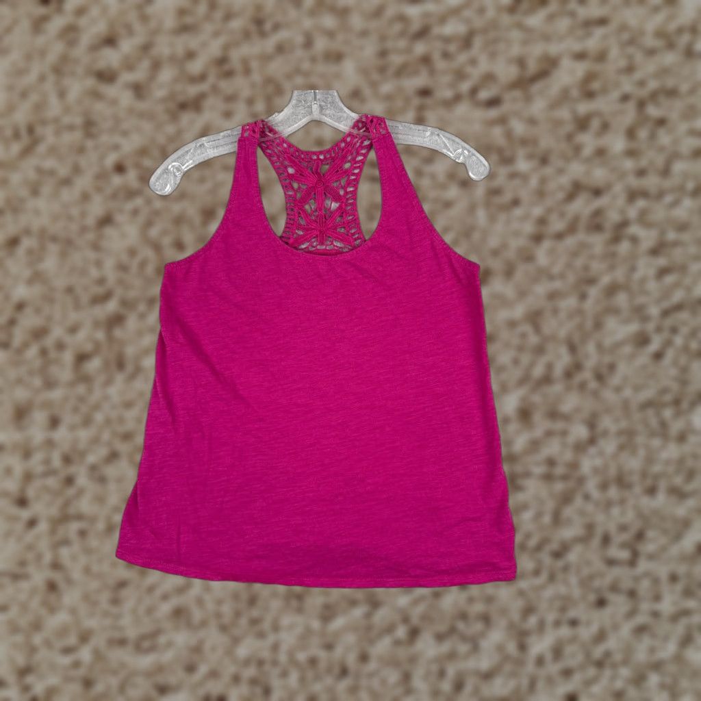 Vintage Shirt Women Medium Pink Tank Sleeveless Scoop Neck Cotton Modal Blend Size M / US 6-8 / IT 42-44 - 1 Thumbnail
