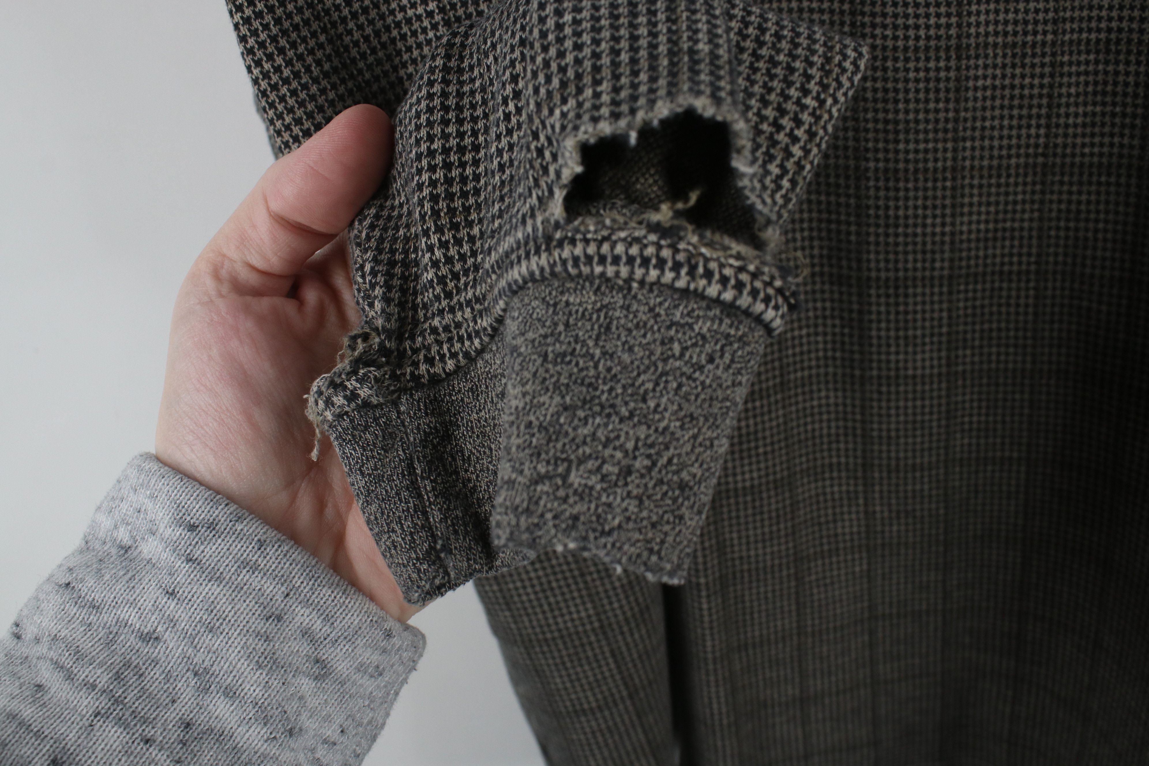Vintage Vintage 90s Streetwear Heavy Houndstooth Long Sleeve Polo Size US XL / EU 56 / 4 - 8 Thumbnail