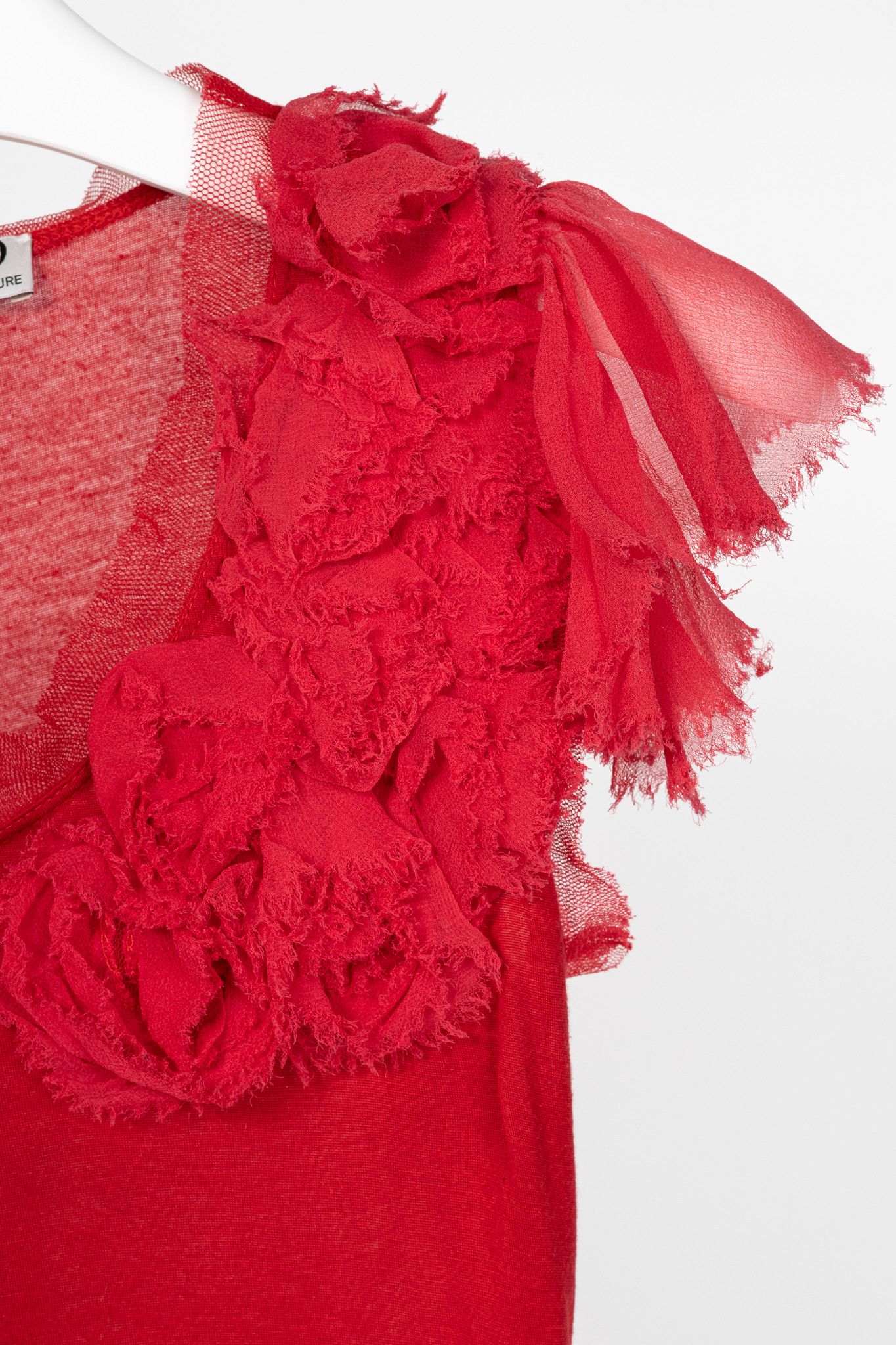 Valentino Valentino T-Shirt Couture Jersey Rosette Flutter-Sleeve Tee Size M / US 6-8 / IT 42-44 - 6 Thumbnail
