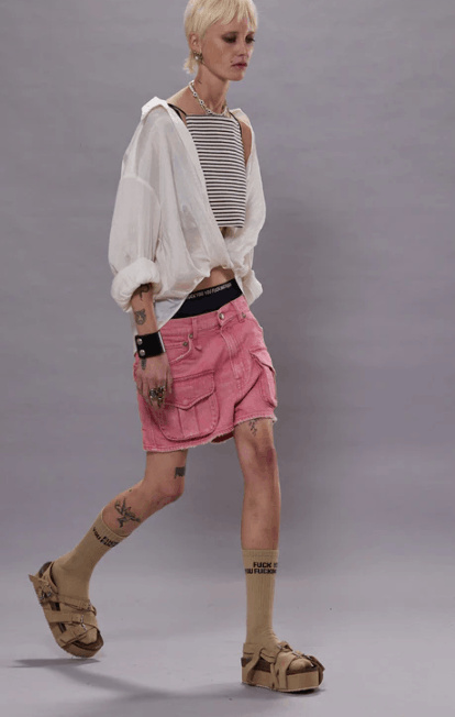 R13 R13 MULTI POCKET SHORTS CORAL STRETCH R13WD150-D308B Size 26" / US 2 / IT 38 - 2 Thumbnail