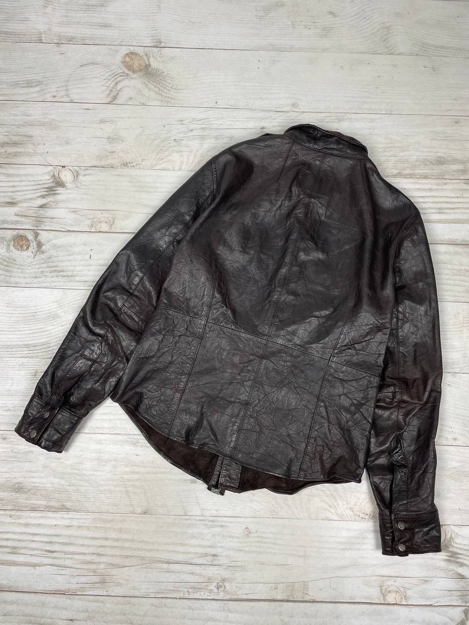 Allsaints Allsaints Enemy Leather Shirt Jacket Brown Men Size M Size US M / EU 48-50 / 2 - 11 Thumbnail