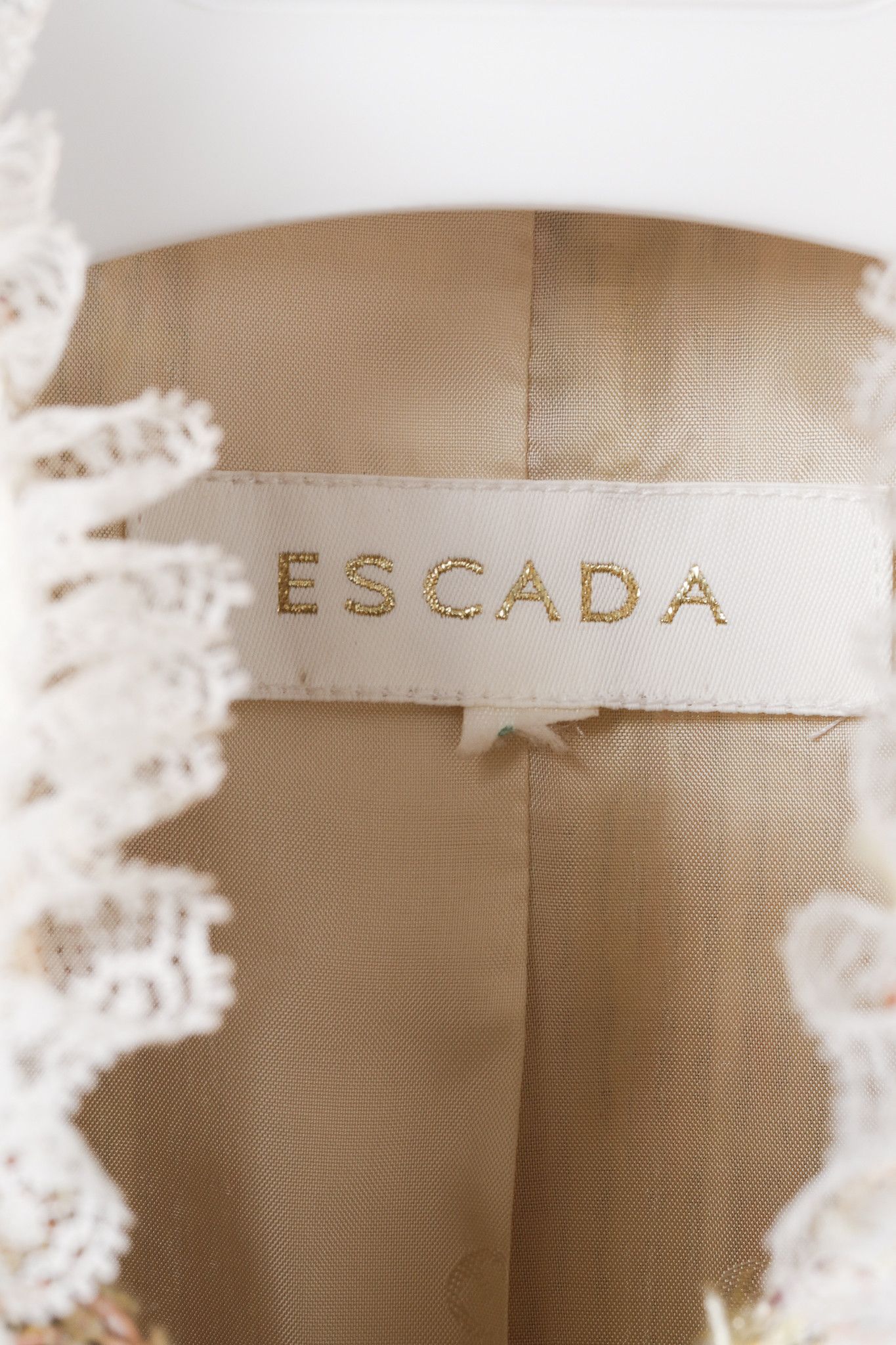Escada Escada Yellow & Pink Tweed Embellished Lace-Trim Jacket Size M / US 6-8 / IT 42-44 - 8 Thumbnail