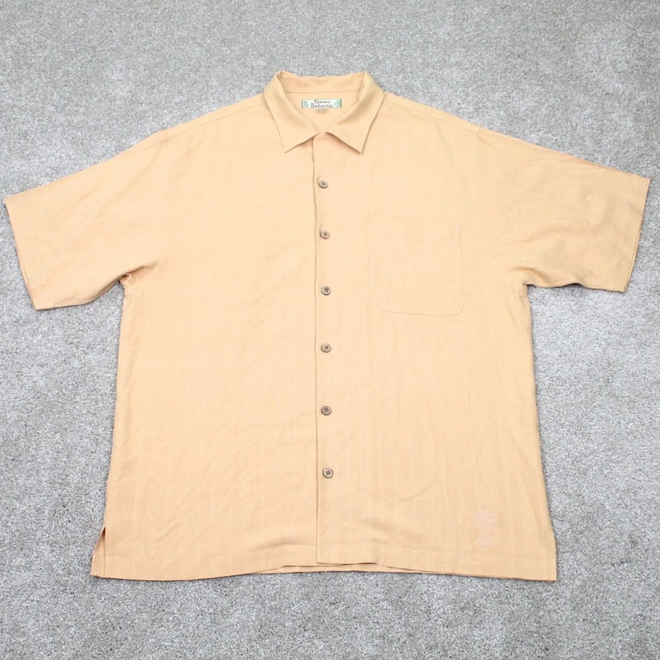 Tommy Bahama Tommy Bahama Camp Shirt Mens Large Orange Silk S/S Button-Up Hawaiian Beach 100% Silk Casual, Travel, Workwear, Wedding Mens Large Size US L / EU 52-54 / 3 - 2 Thumbnail