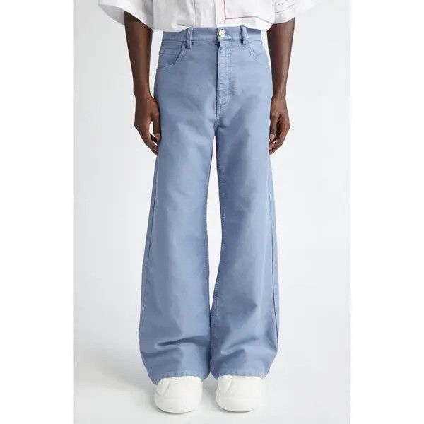 o1w1db11125 Cotton Wide Leg Pants in Blue