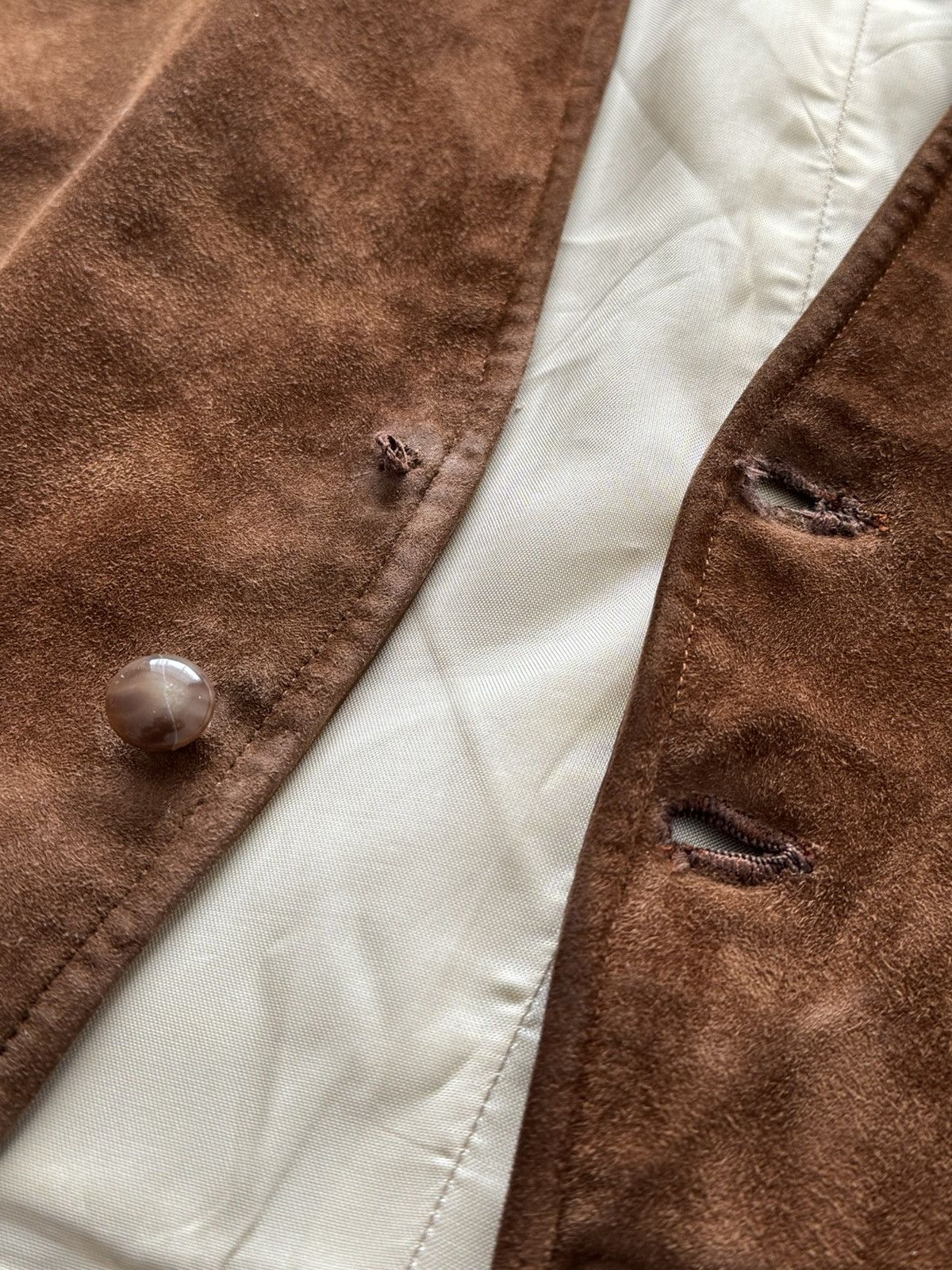 Japanese Brand × Vintage 1940s WW2 Era England ‘Adastra’ Airman Work Leather Gilet Size US M / EU 48-50 / 2 - 6 Thumbnail