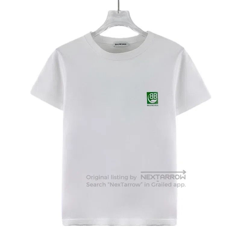 Balenciaga Balenciaga White environmental protection logo printed rou Size US L / EU 52-54 / 3 - 1 Thumbnail