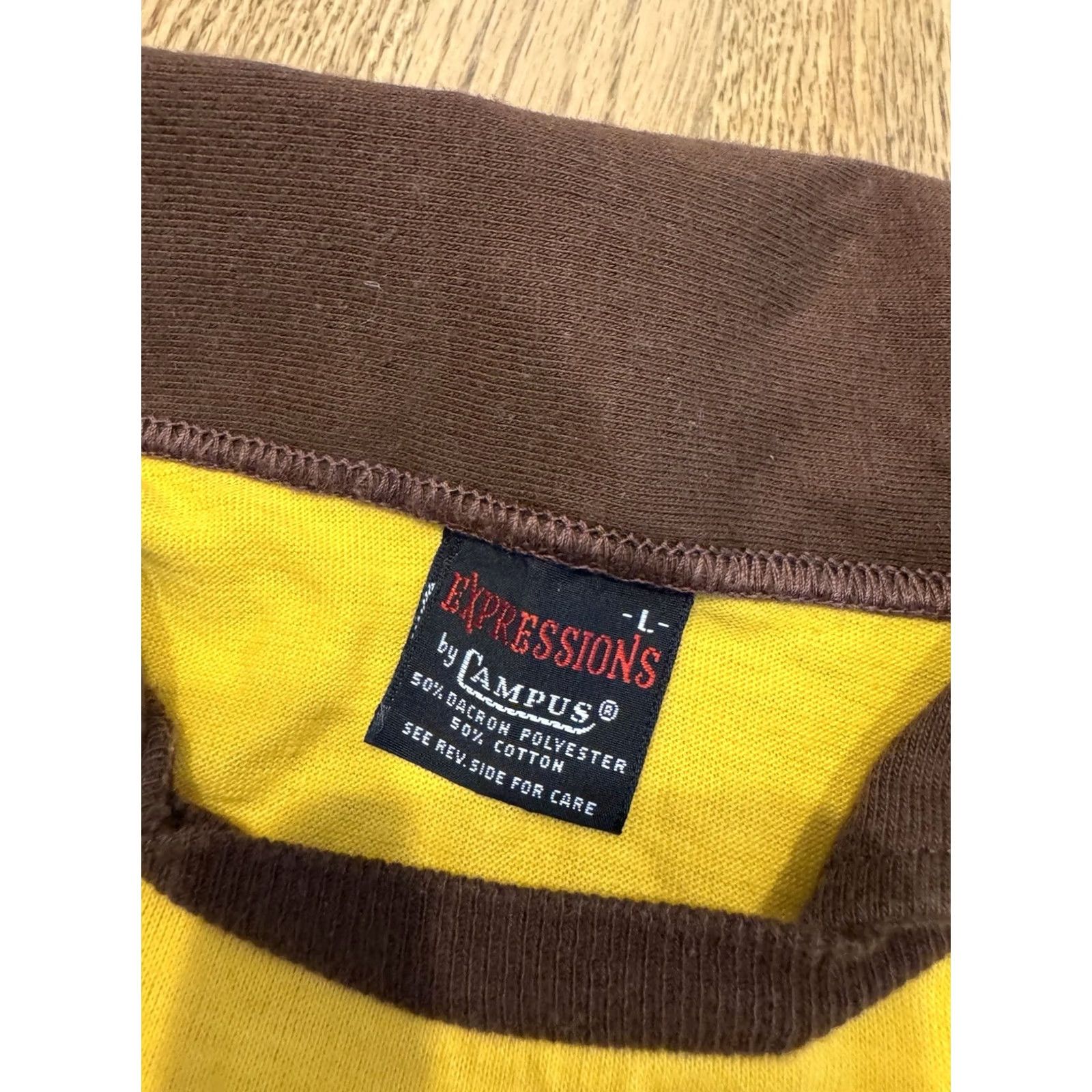Vintage VINTAGE Campus Shirt Mens L Yellow Expressions Polo Men Poly Cotton Blend Vtg Size US L / EU 52-54 / 3 - 5 Thumbnail