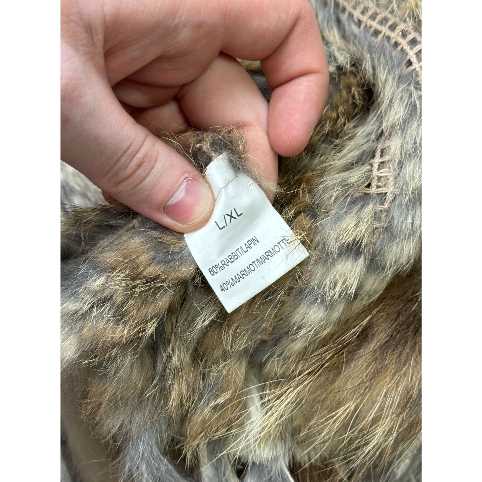 Other Unisex Angelique.L Marmor Rabbit Fur Vest (Y1277) Size L / US 10 / IT 46 - 5 Thumbnail