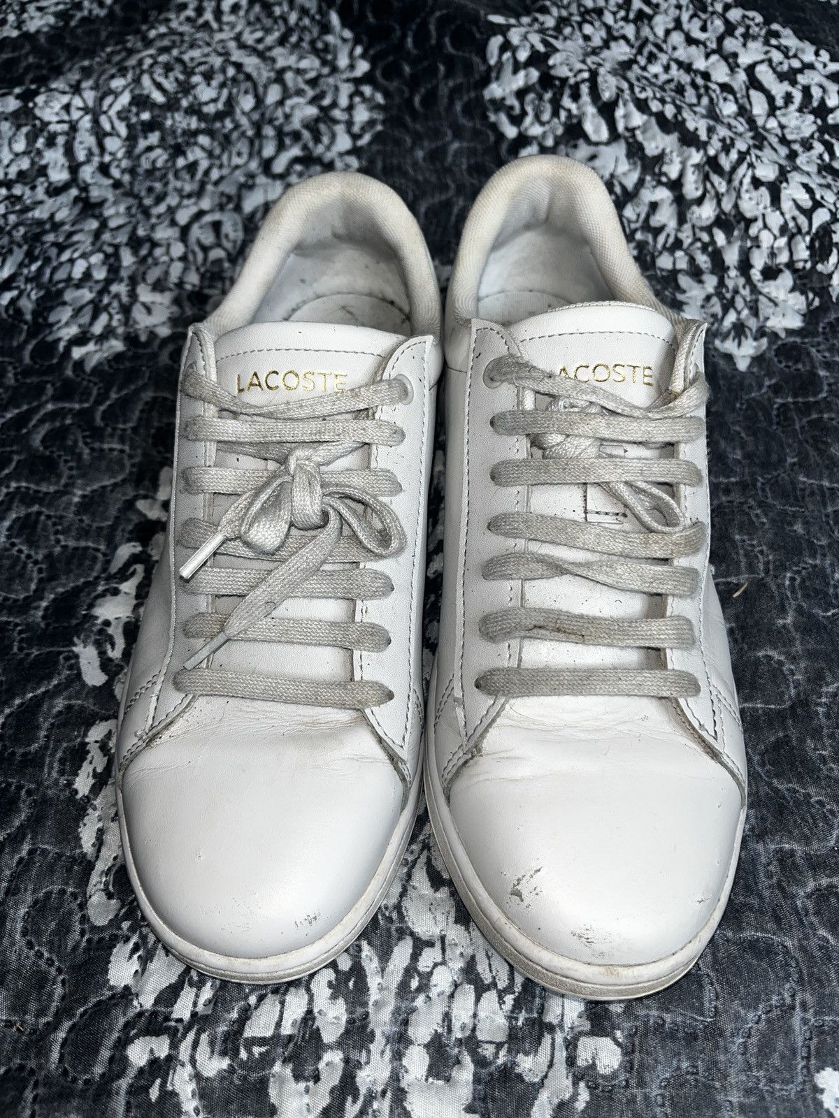 Lacoste Lacoste Men's White Leather Logo Lace Up Sneakers US Size 9 Size US 9 / IT 39 - 1 Thumbnail