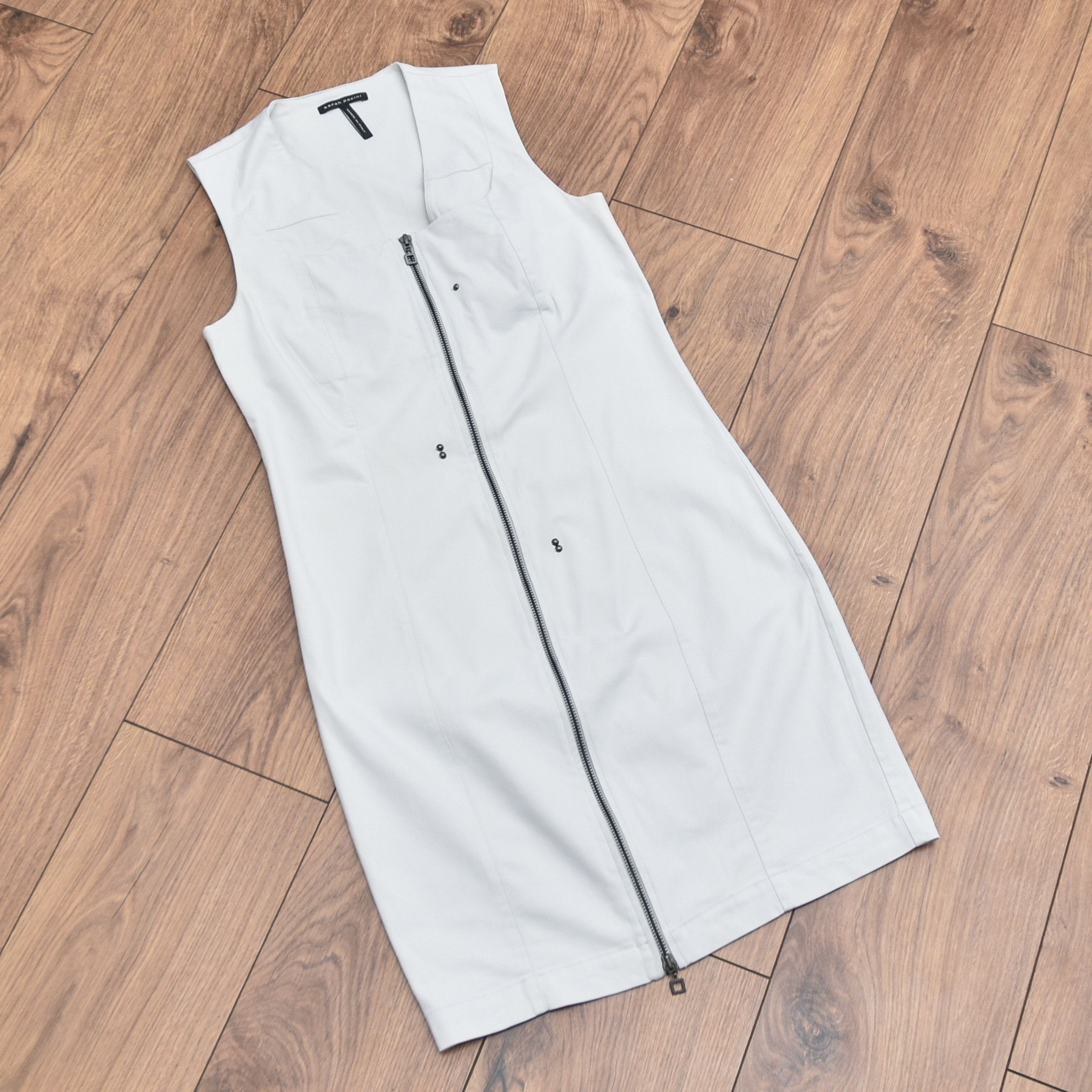 Sarah Pacini Sarah Pacini White Sleeveless Sheath Dress Zip Front Y2K Size S / US 4 / IT 40 - 6 Thumbnail