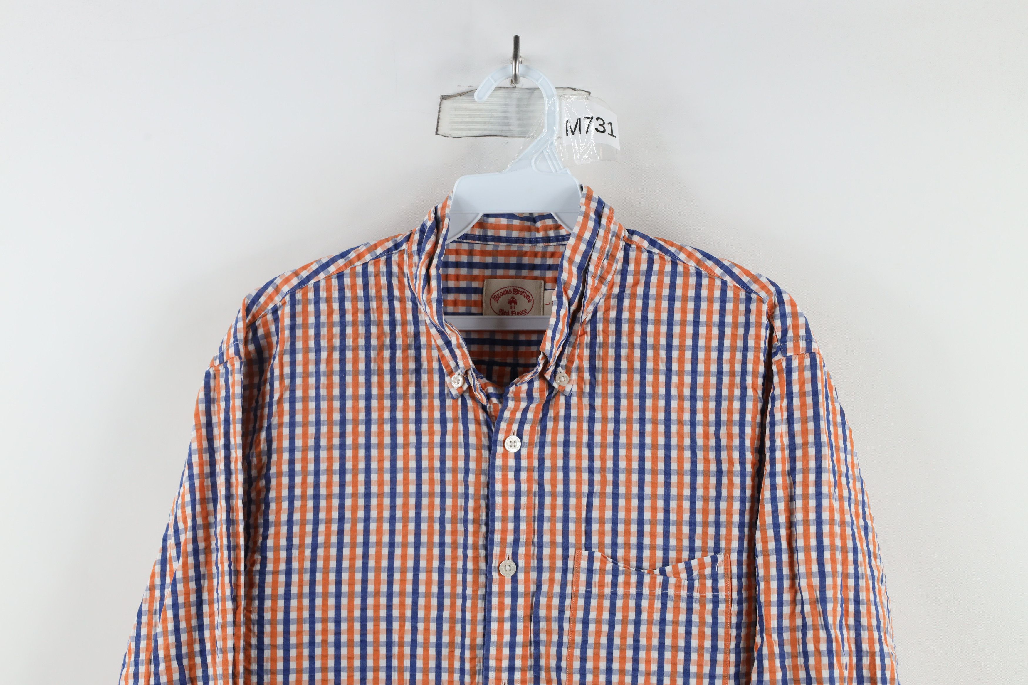 Brooks Brothers × Vintage Brooks Brothers Seersucker Collared Button Down Shirt Size US L / EU 52-54 / 3 - 2 Thumbnail
