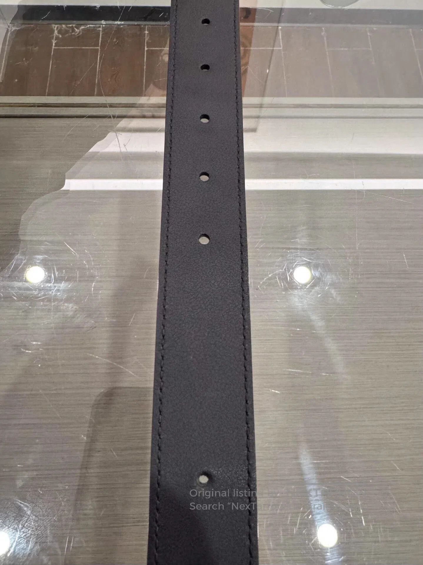 Gucci Black Leather Belt with Gold Interlocking Buckle. Size ONE SIZE - 8 Thumbnail