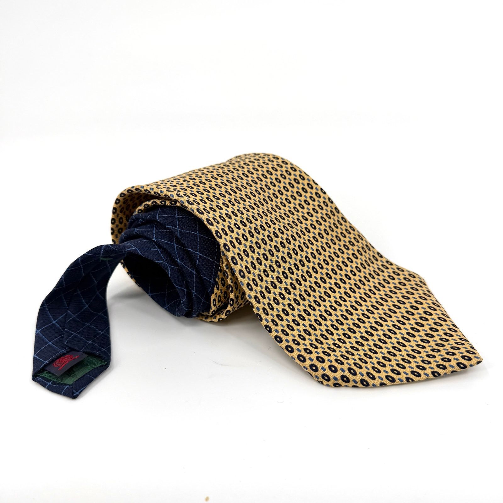 Tommy Hilfiger Vintage 90s yellow and Blue Geometric 100% Silk Tie Size ONE SIZE - 1 Thumbnail