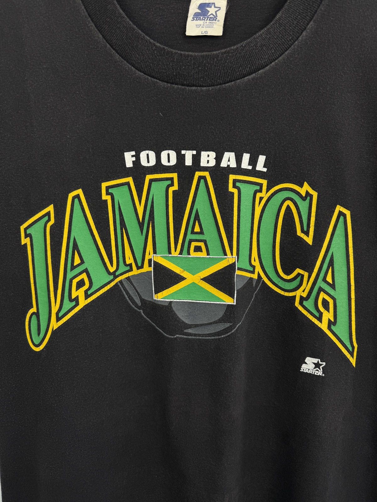 Starter 🇯🇲 Vintage 90s Starter Jamaica Football Retro T-Shirt Soccer Size US L / EU 52-54 / 3 - 4 Thumbnail