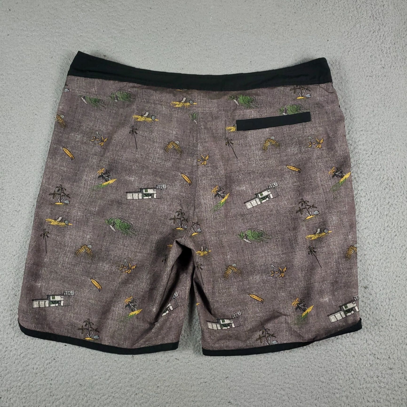 Prana prAna Board Shorts Mens Size 36 Brown/Gray Tropical Beach Swim Trunks Size US 36 / EU 52 - 7 Thumbnail