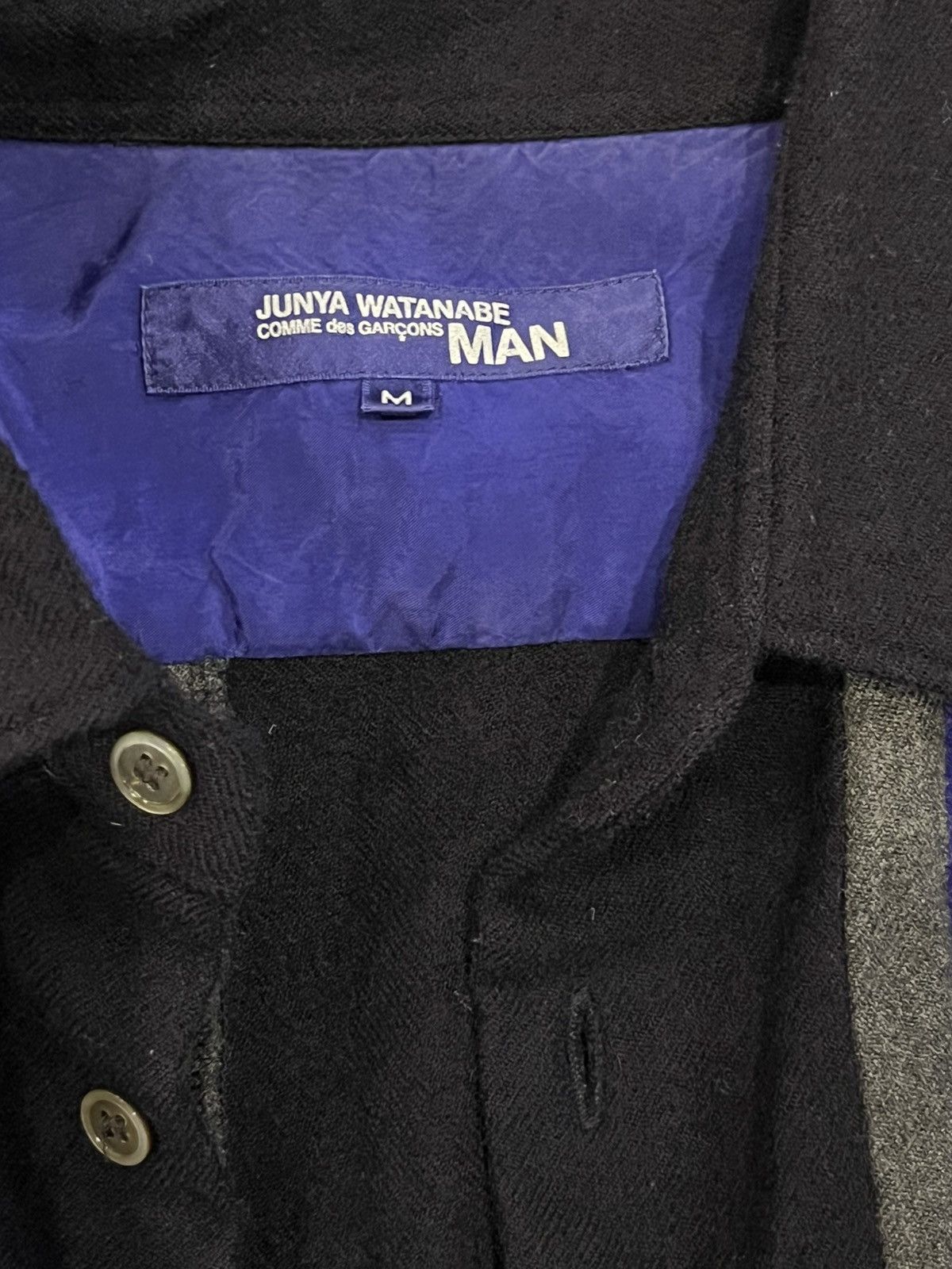 Comme des Garcons × Junya Watanabe Vintage 2002 Textured Stripe Overshirt Size US M / EU 48-50 / 2 - 2 Thumbnail
