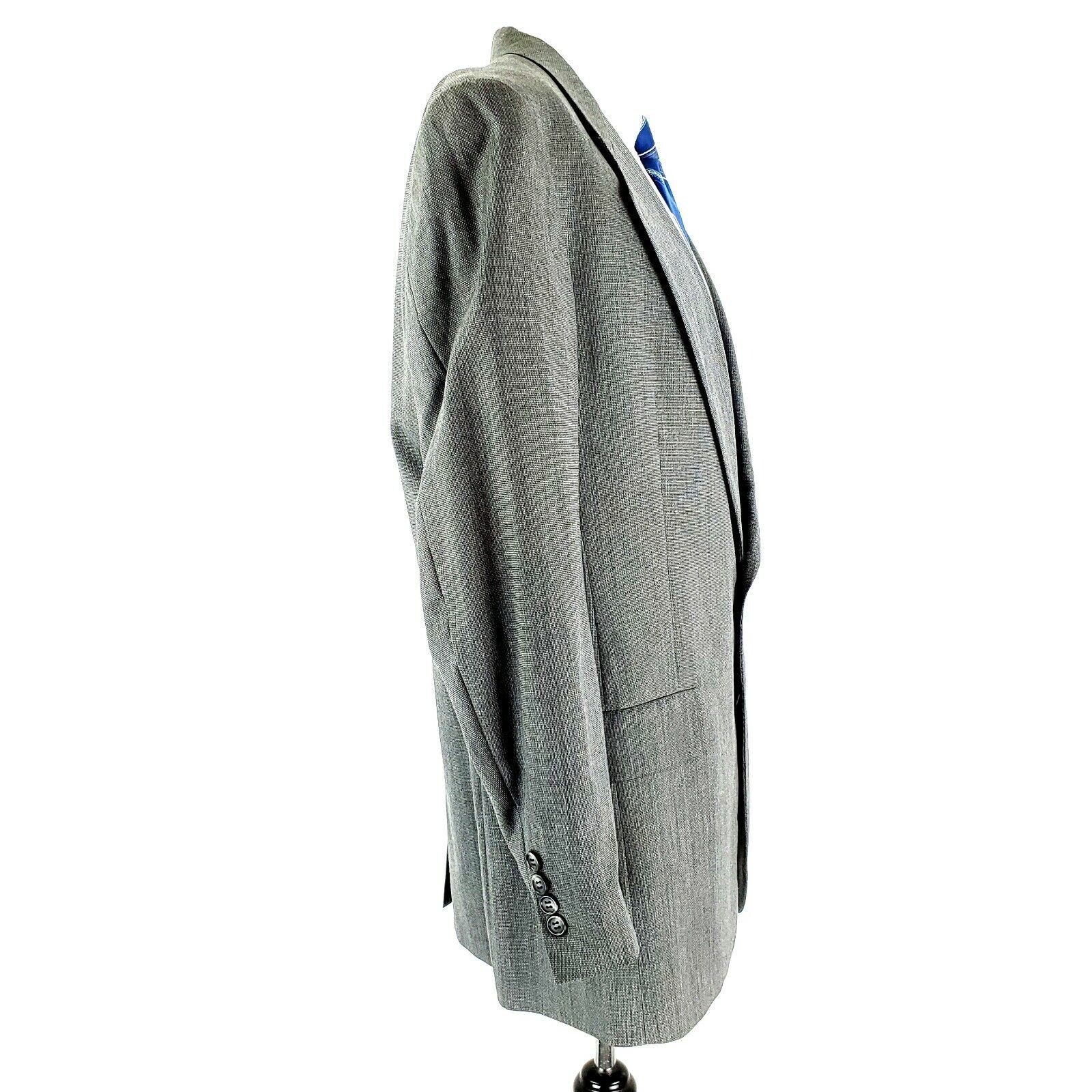 Hart Schaffner Marx Hart Schaffner Marx Wool 2 Button Blazer 42L Gray Check Spor Size 42L - 7 Thumbnail
